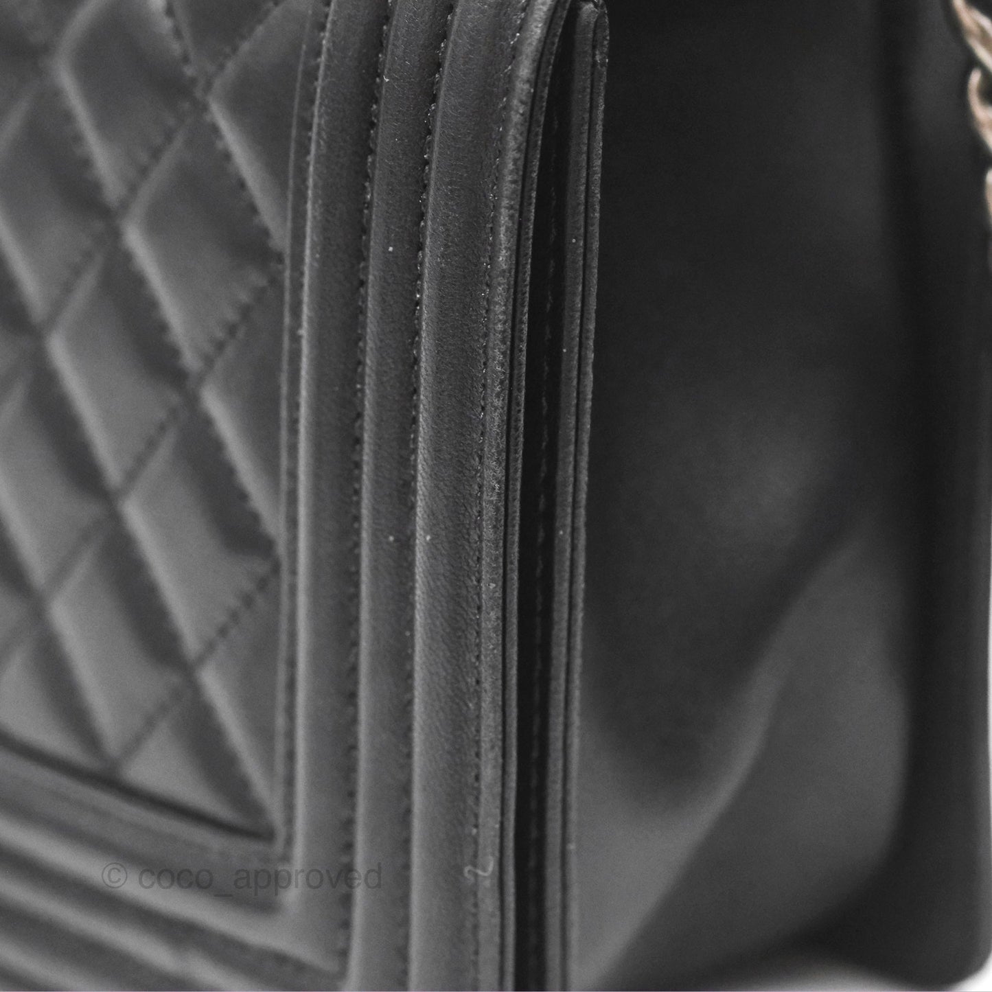 Chanel Quilted Medium Boy Black Lambskin Ruthenium Hardware