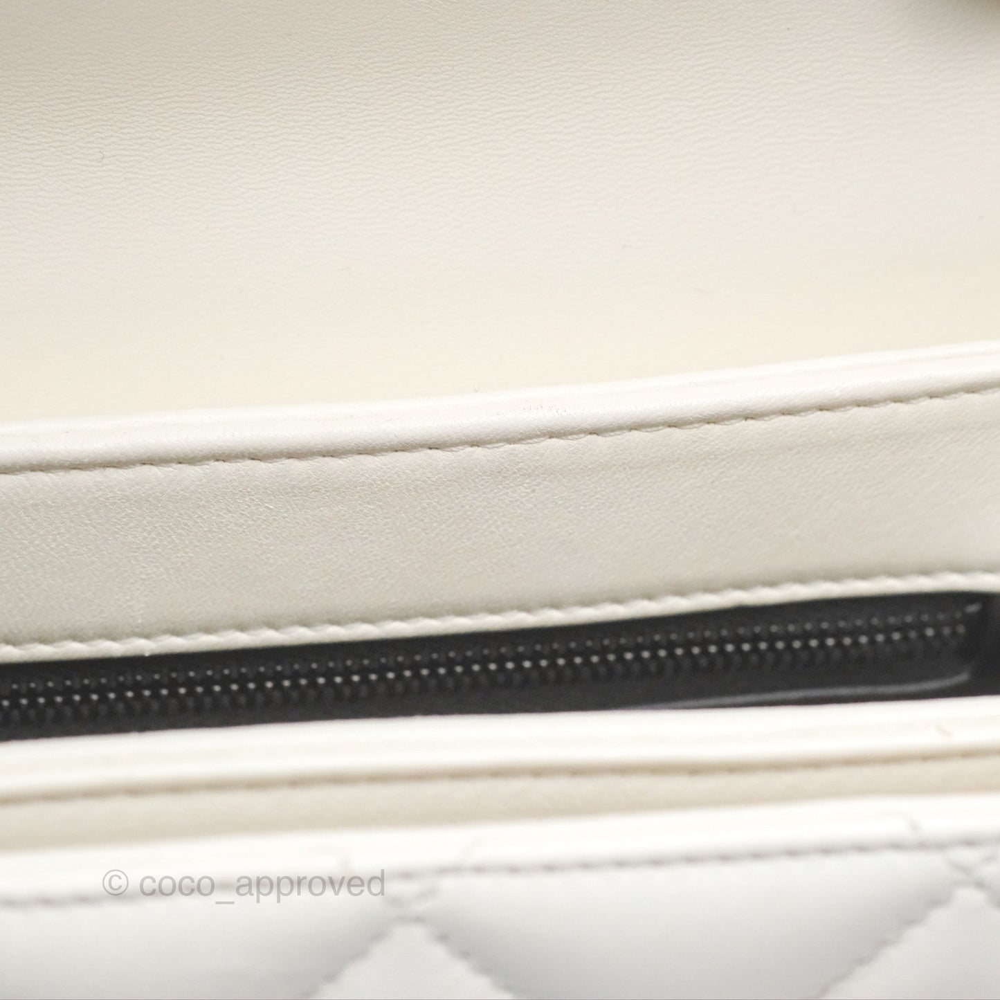Chanel Trendy CC Small White Lambskin Black Hardware