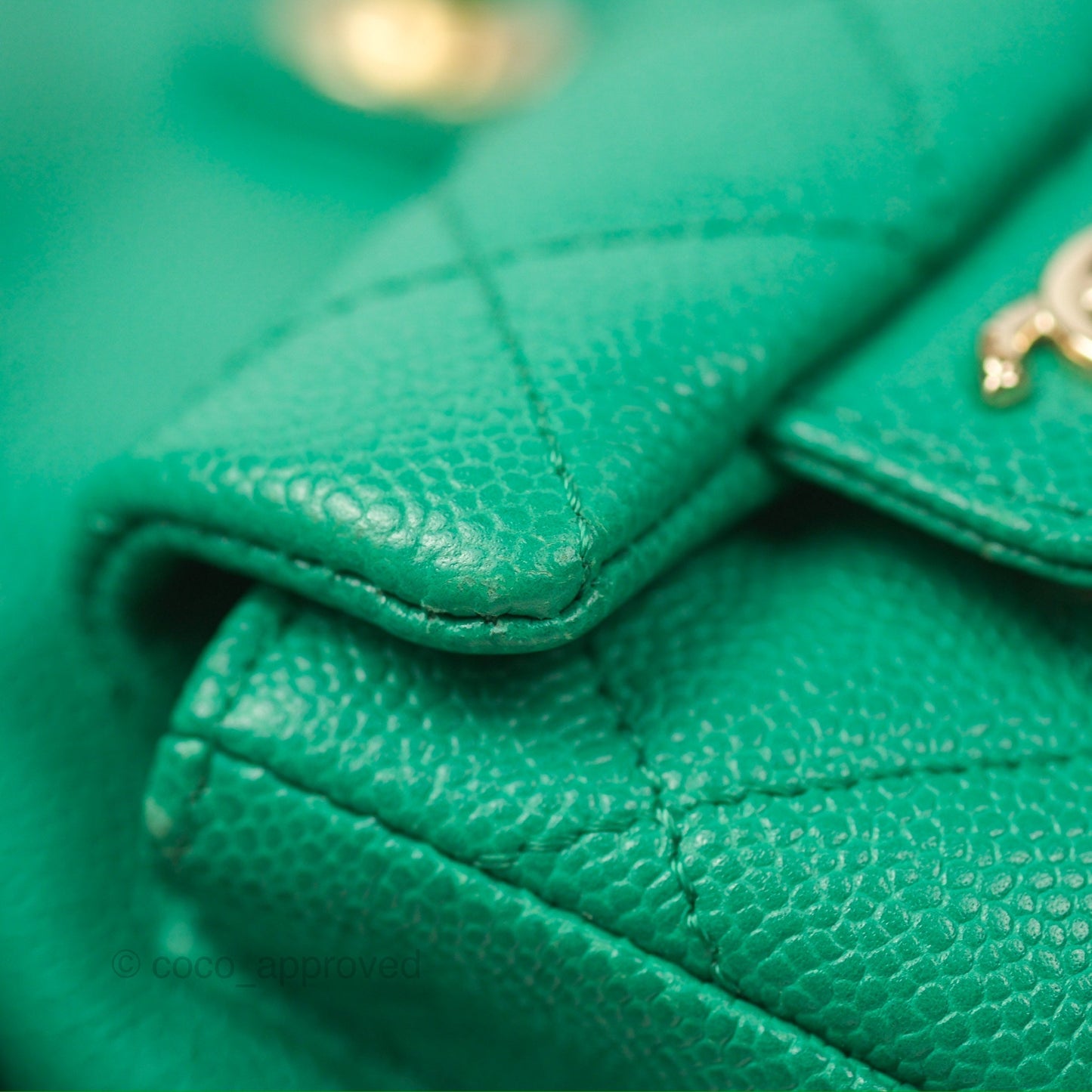 Chanel Duma Backpack Small Green Caviar Gold Hardware 23P