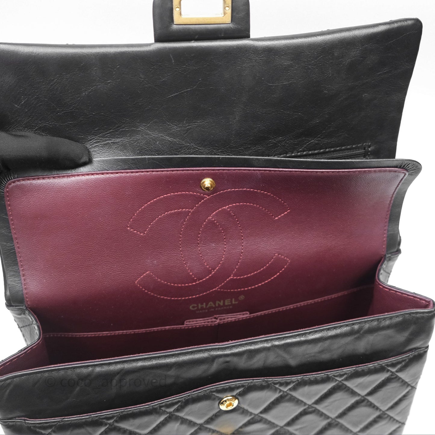Chanel Quilted Reissue 226 Aged Calfskin Black Gold Hardware