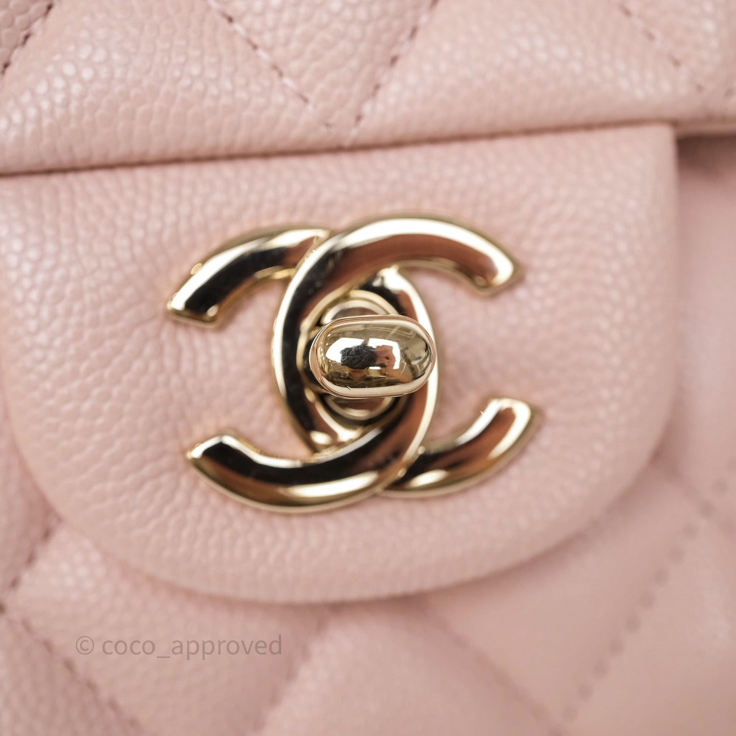 Chanel Classic M/L Medium Flap Quilted Pink Caviar Gold Hardware