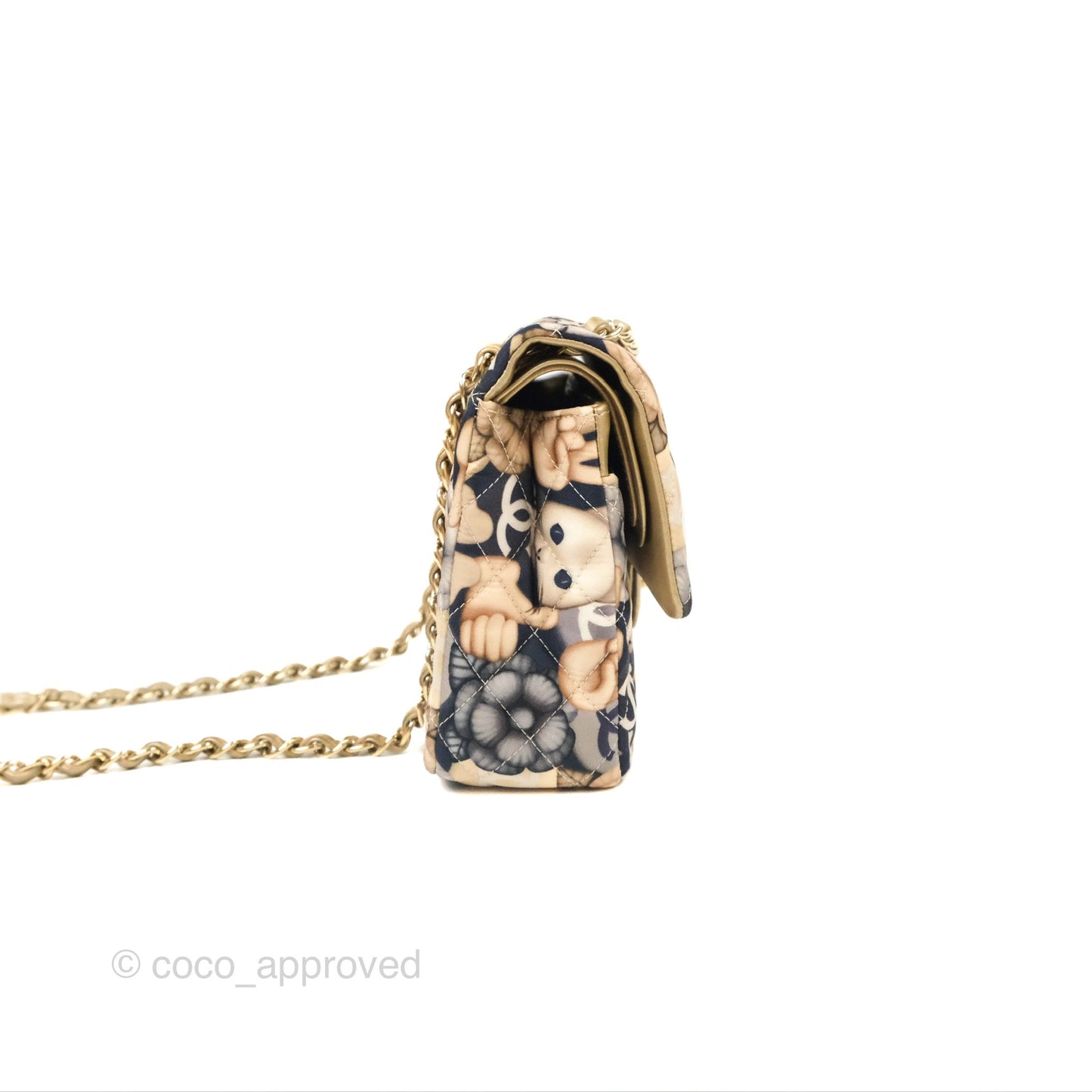 Chanel Cat Emoticon Medium Classic Double Flap Bag Metallic Gold Lambskin Gold Hardware
