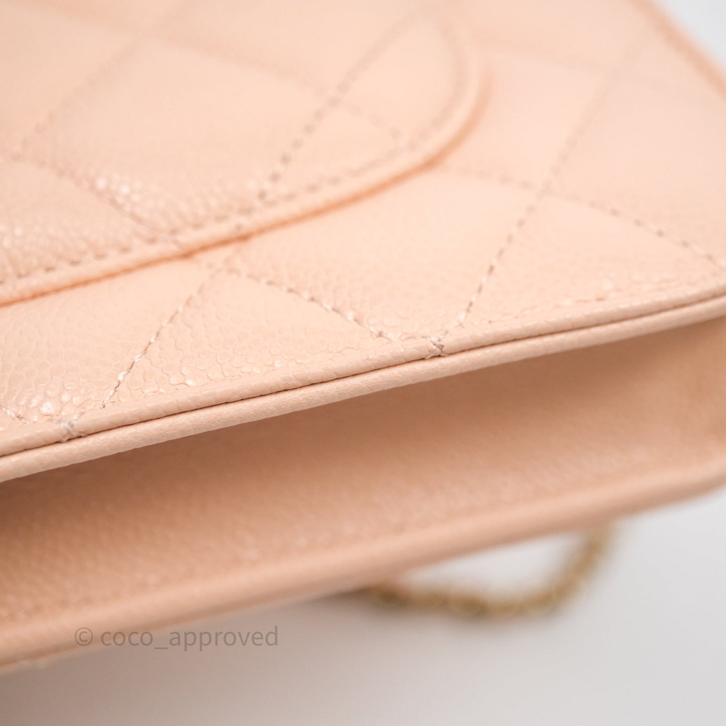 Chanel Quilted Classic Wallet on Chain WOC Pink Caviar Gold Hardware