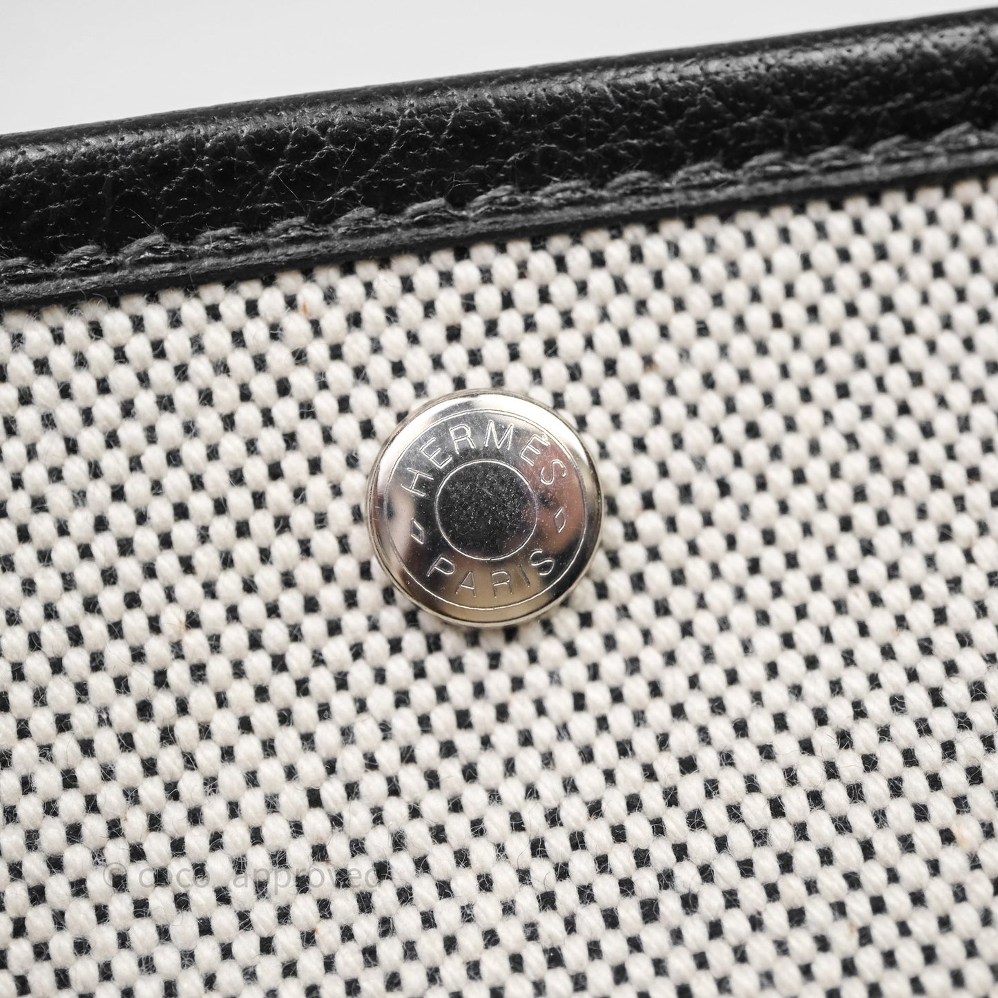 Hermes Vintage Mini Garden Party Noir 89 Canvas Palladium Hardware