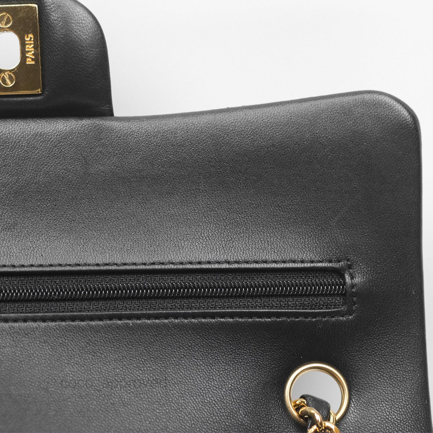 Chanel Small Classic Quilted Flap Black Lambskin Gold Hardware