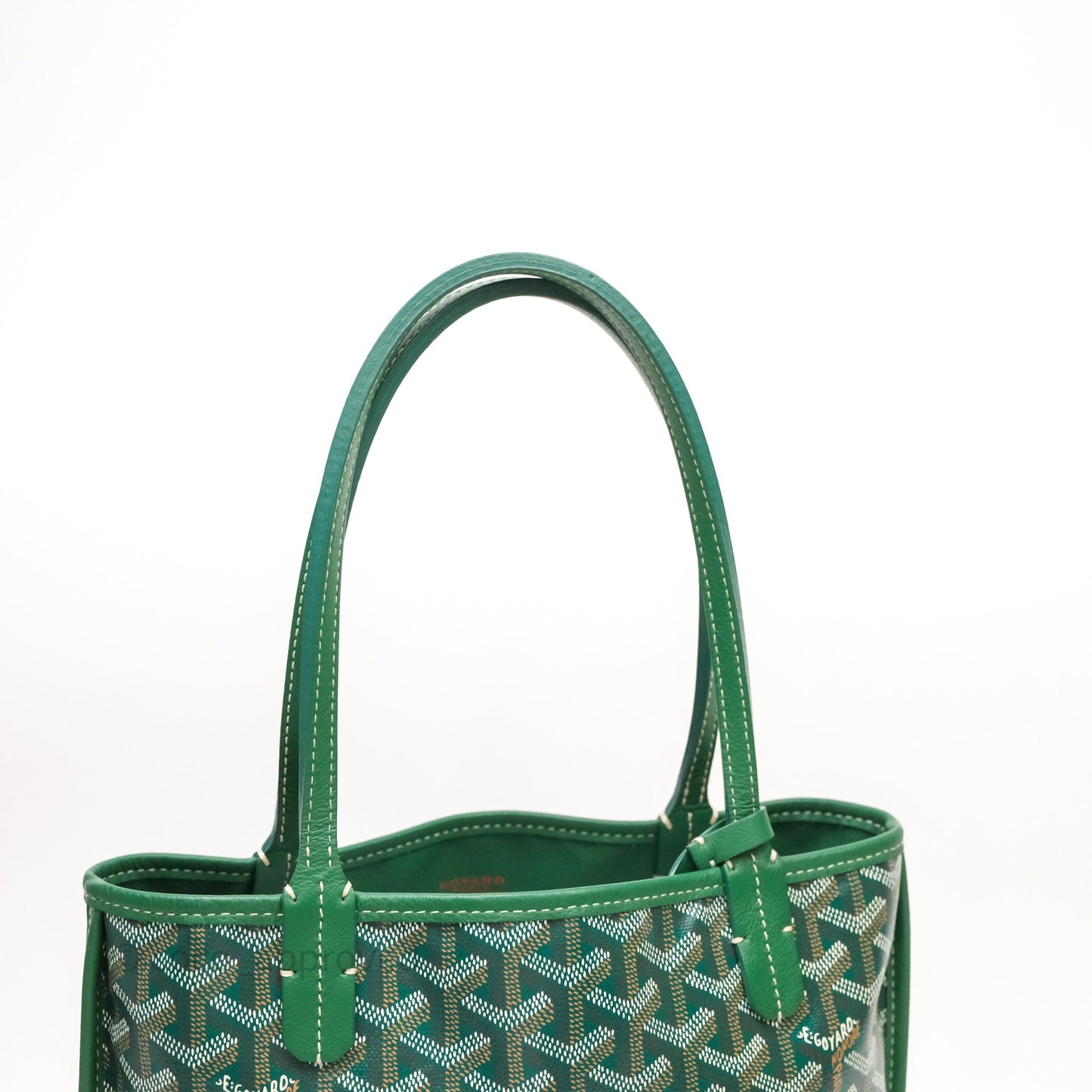 Goyard Anjou Mini Tote Bag Green Goyardine Canvas