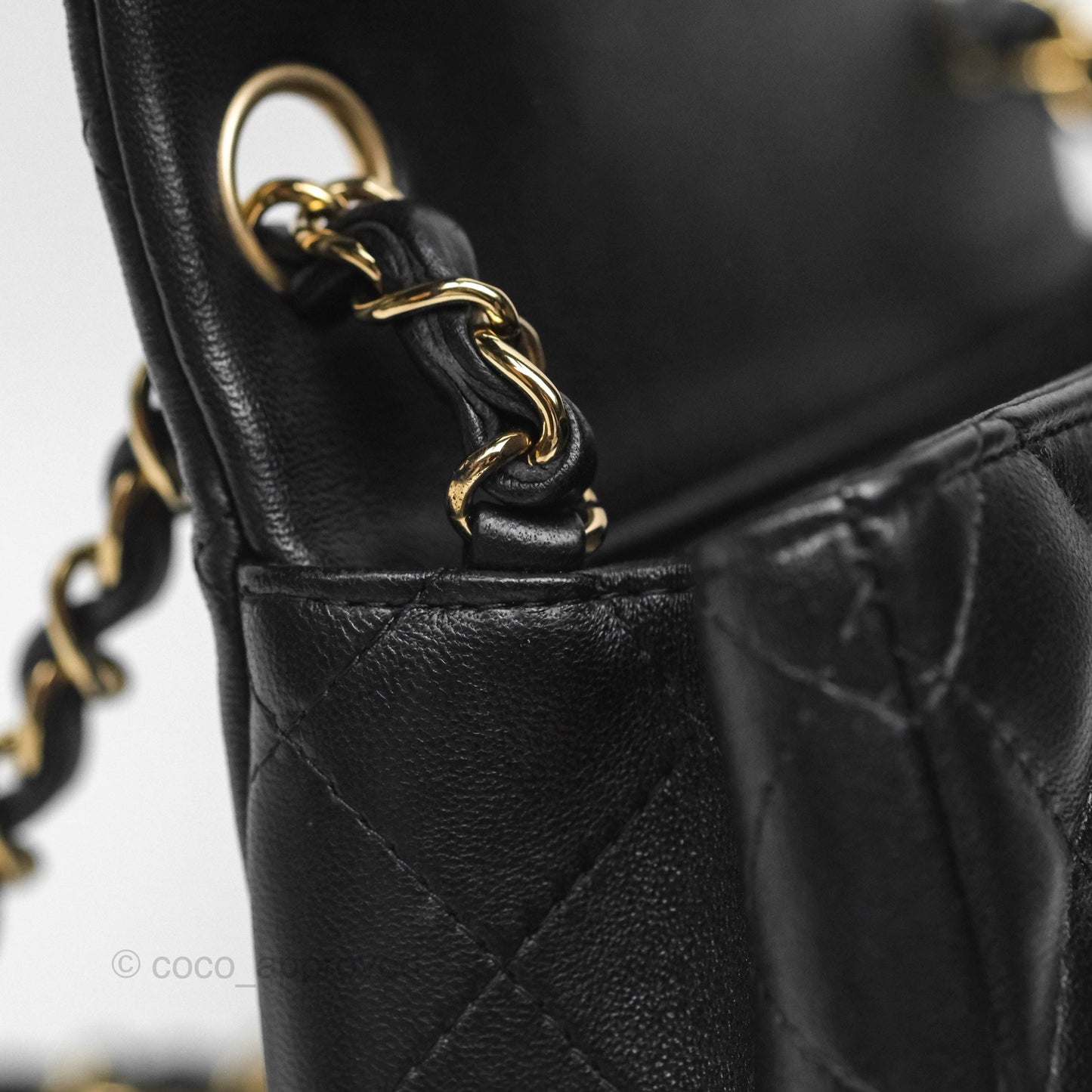 Chanel Mini Square Black Lambskin Gold Hardware
