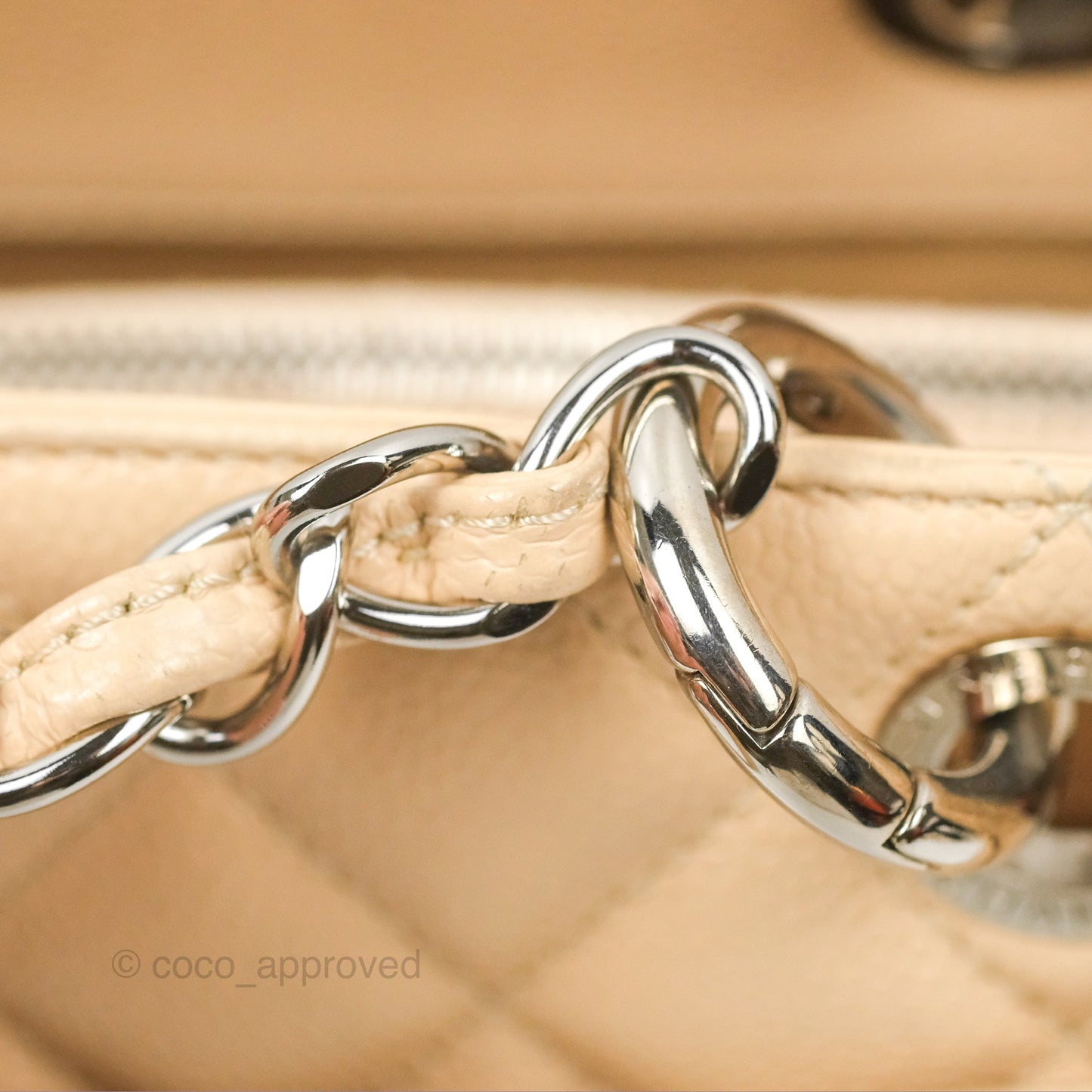 Chanel GST Beige Caviar Silver Hardware