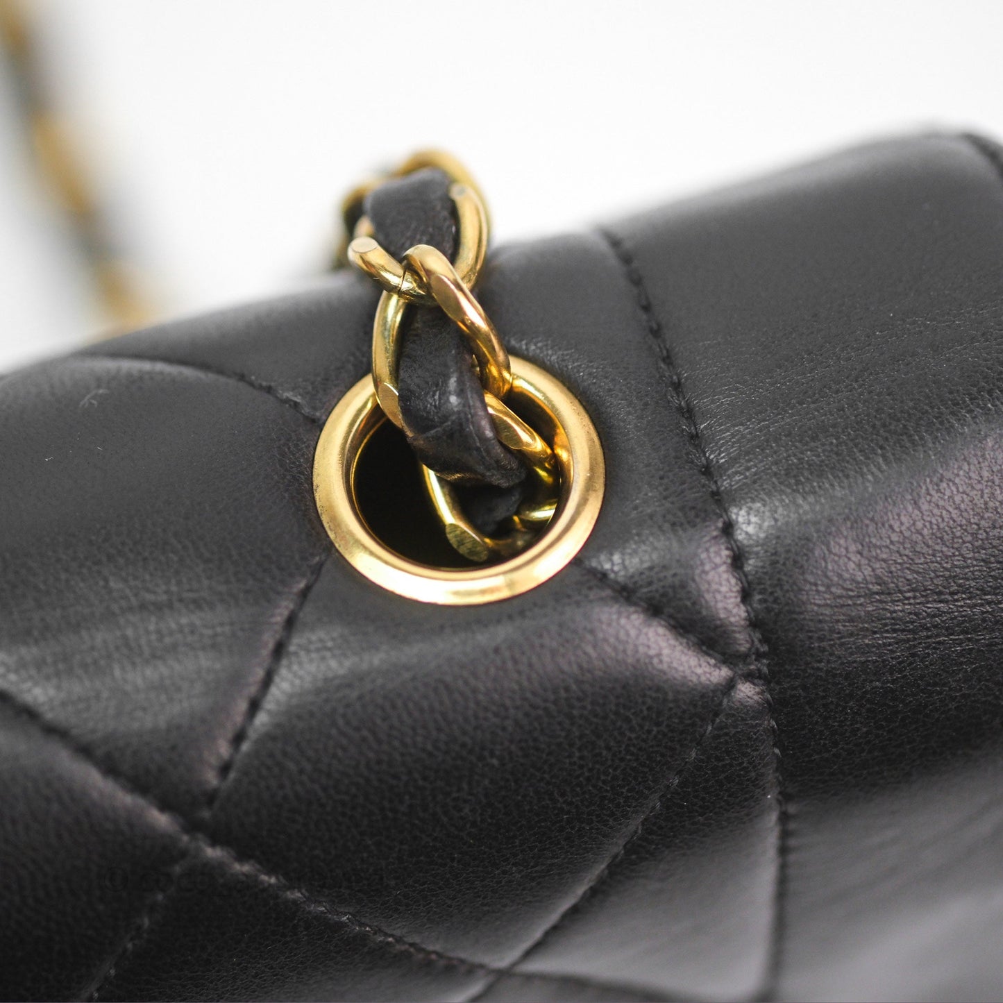 Chanel Vintage Quilted Small Classic Diana Flap Bag Black Lambskin 24K Gold Hardware