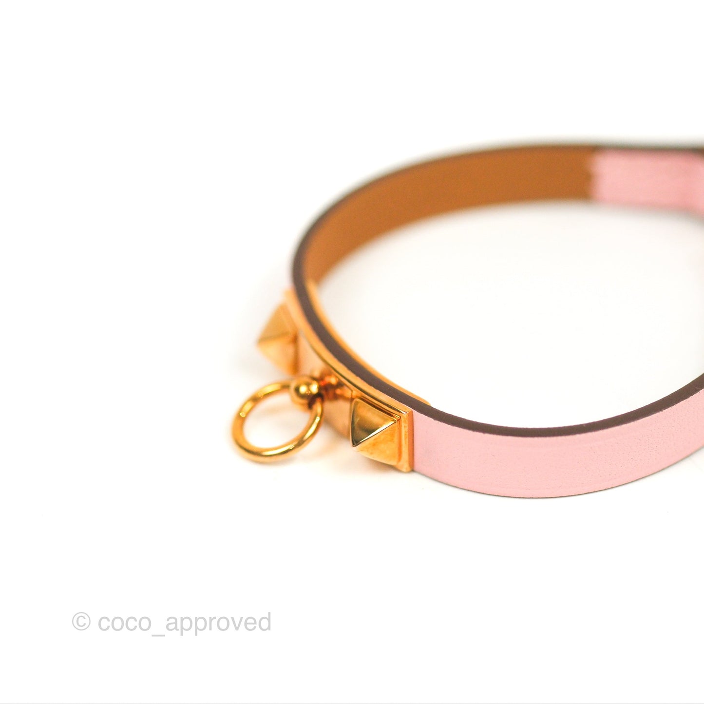 Hermès Rivale Mini Bracelet Rose Sakura Swift Rose Gold Hardware