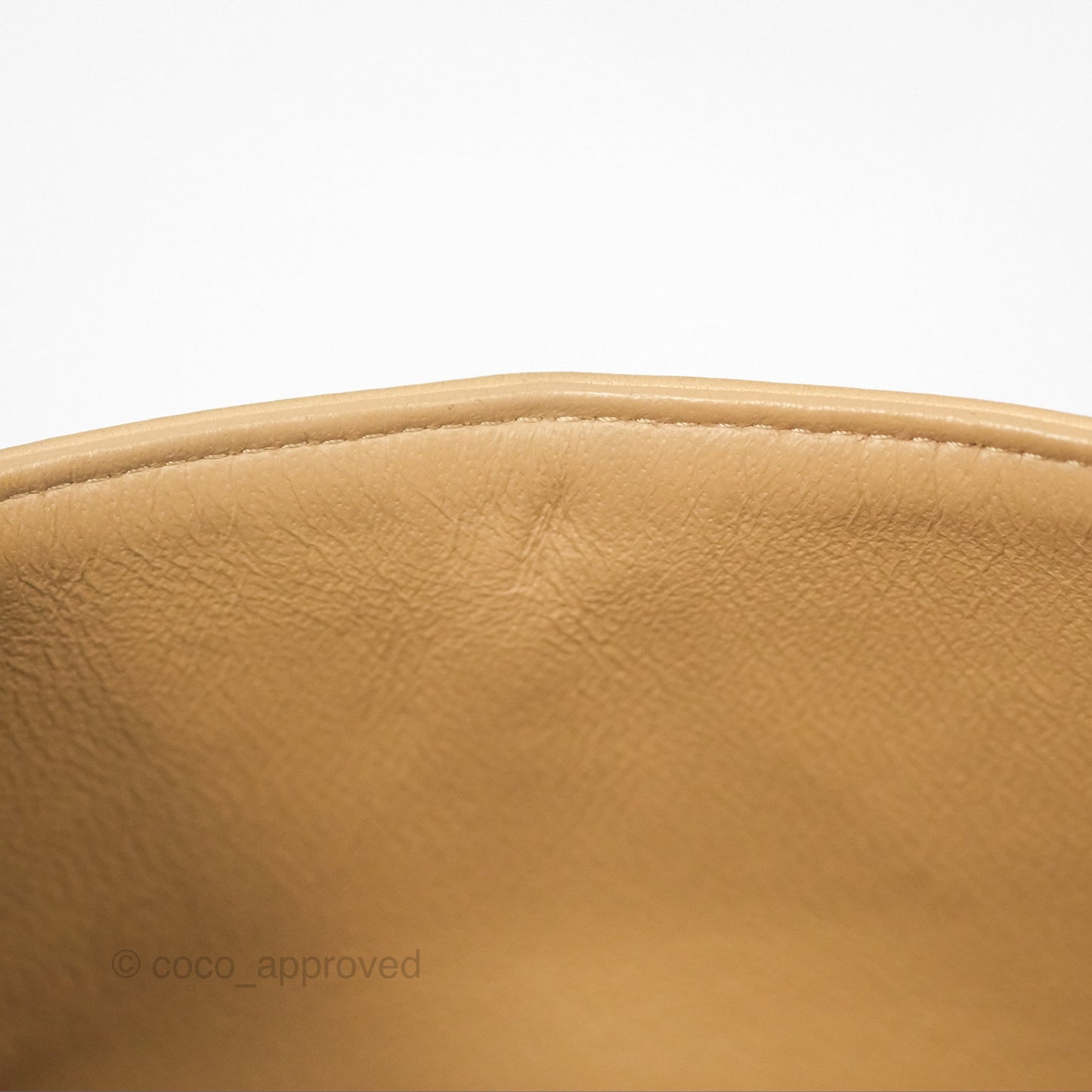 Chanel Vintage Small Classic Flap Beige Lambskin 24K Gold Hardware