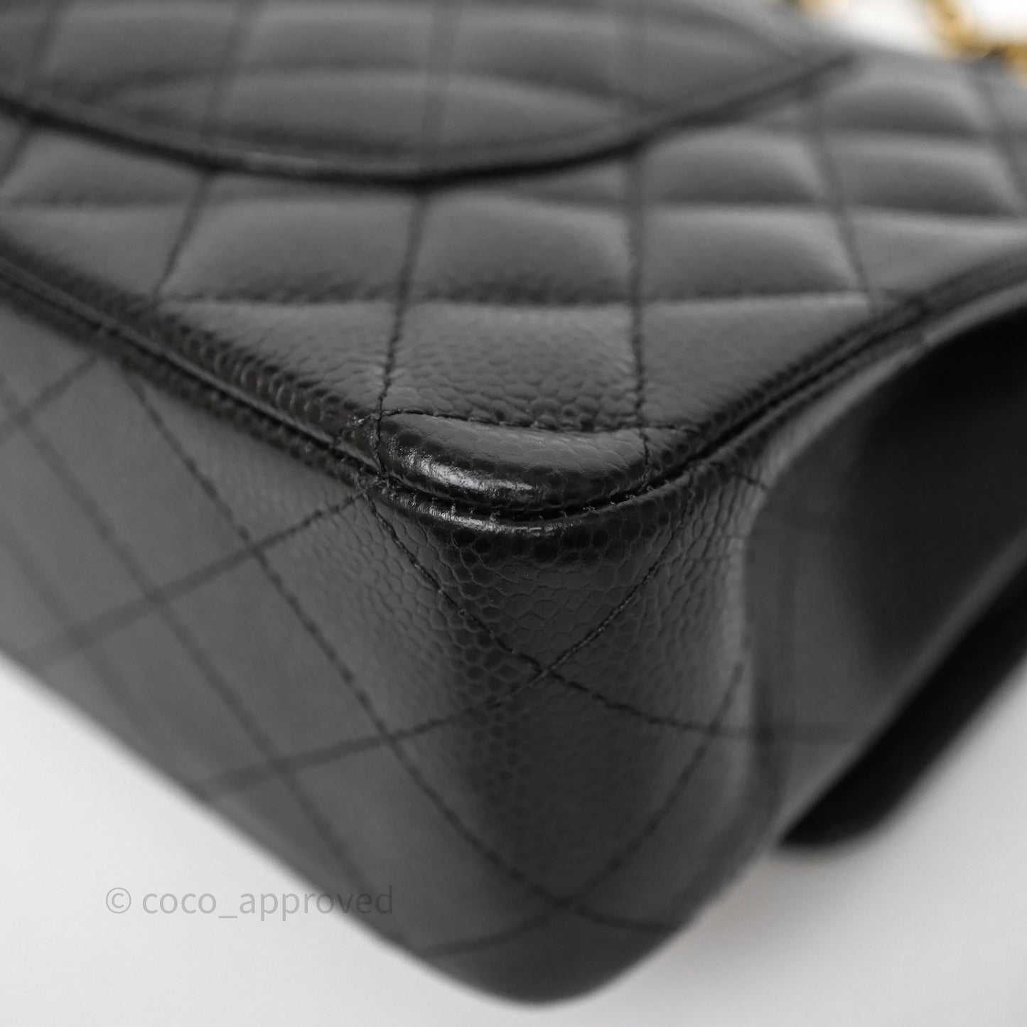Chanel Classic M/L Medium Flap Quilted Black Caviar Gold Hardware