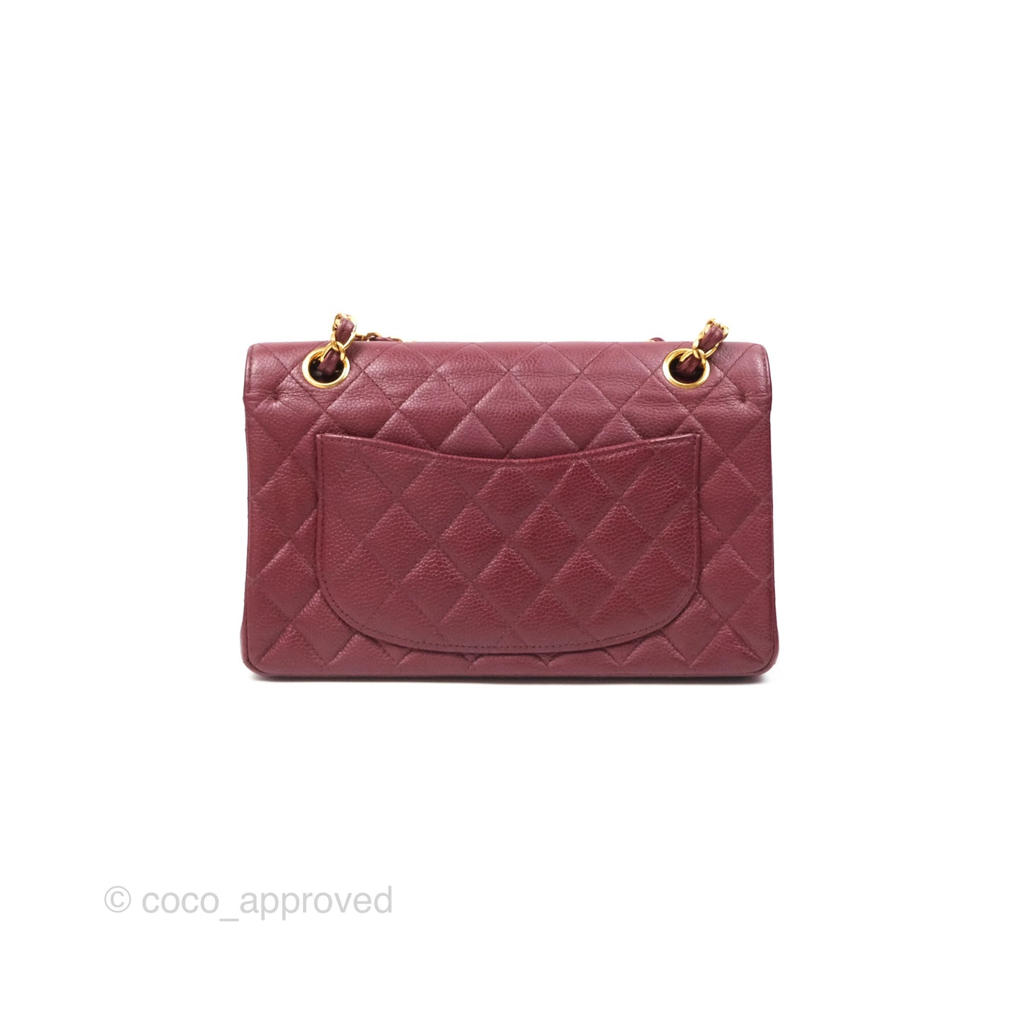 Chanel Vintage Classic Small S/M Flap Burgundy Caviar 24K Gold Hardware