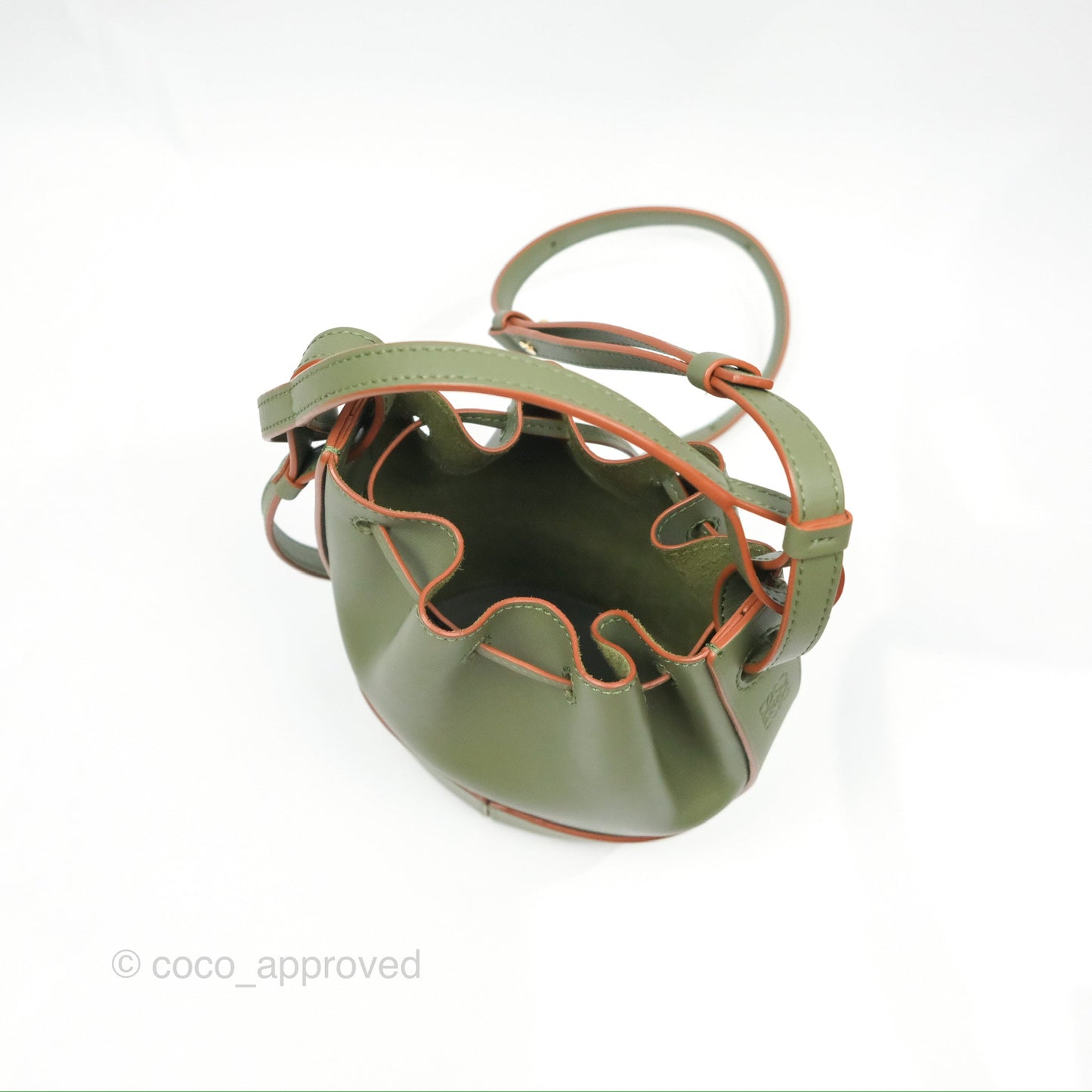 Loewe Mini Balloon Bucket Bag Green Calfskin