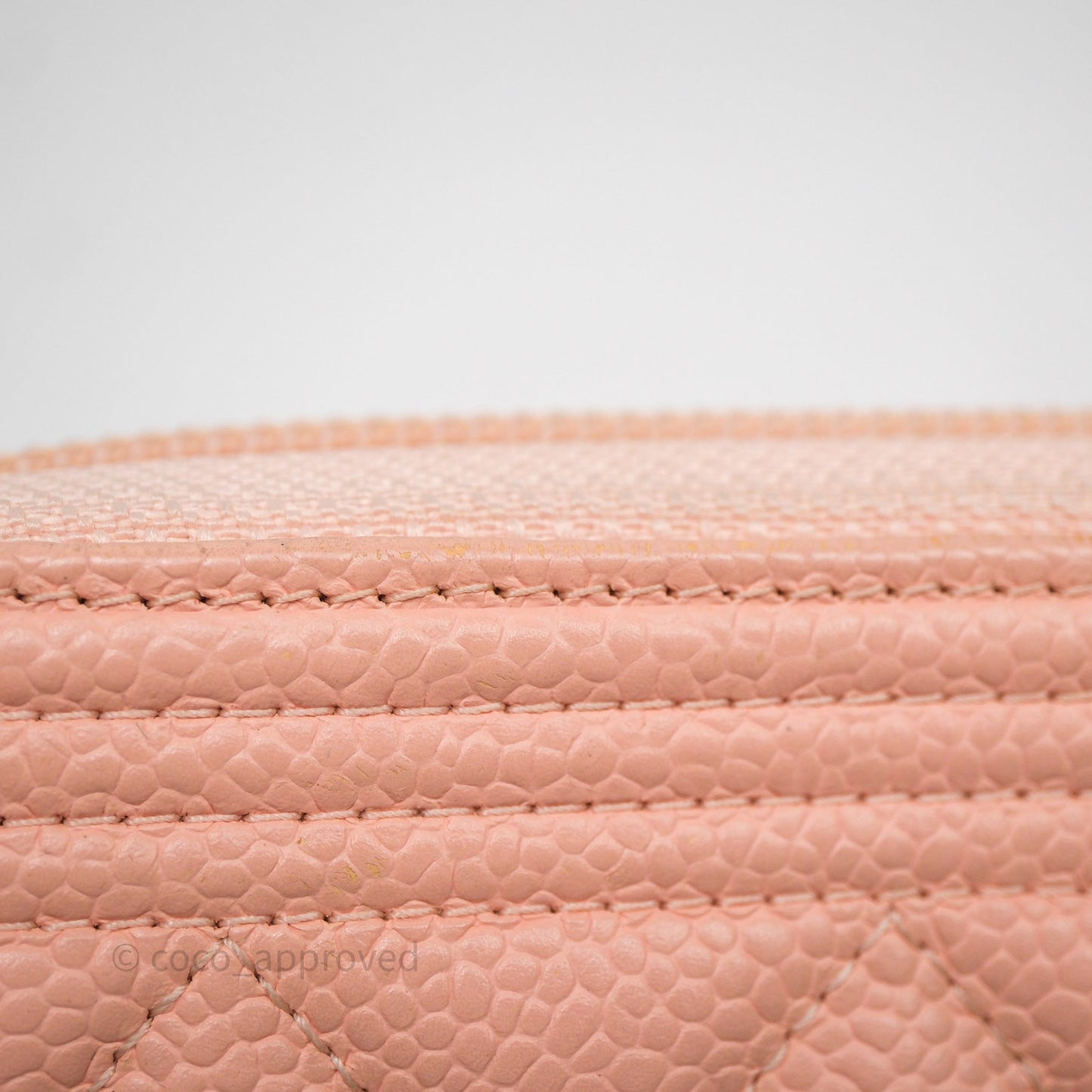 Chanel Boy Zip Long Wallet Pink Caviar Gold Hardware