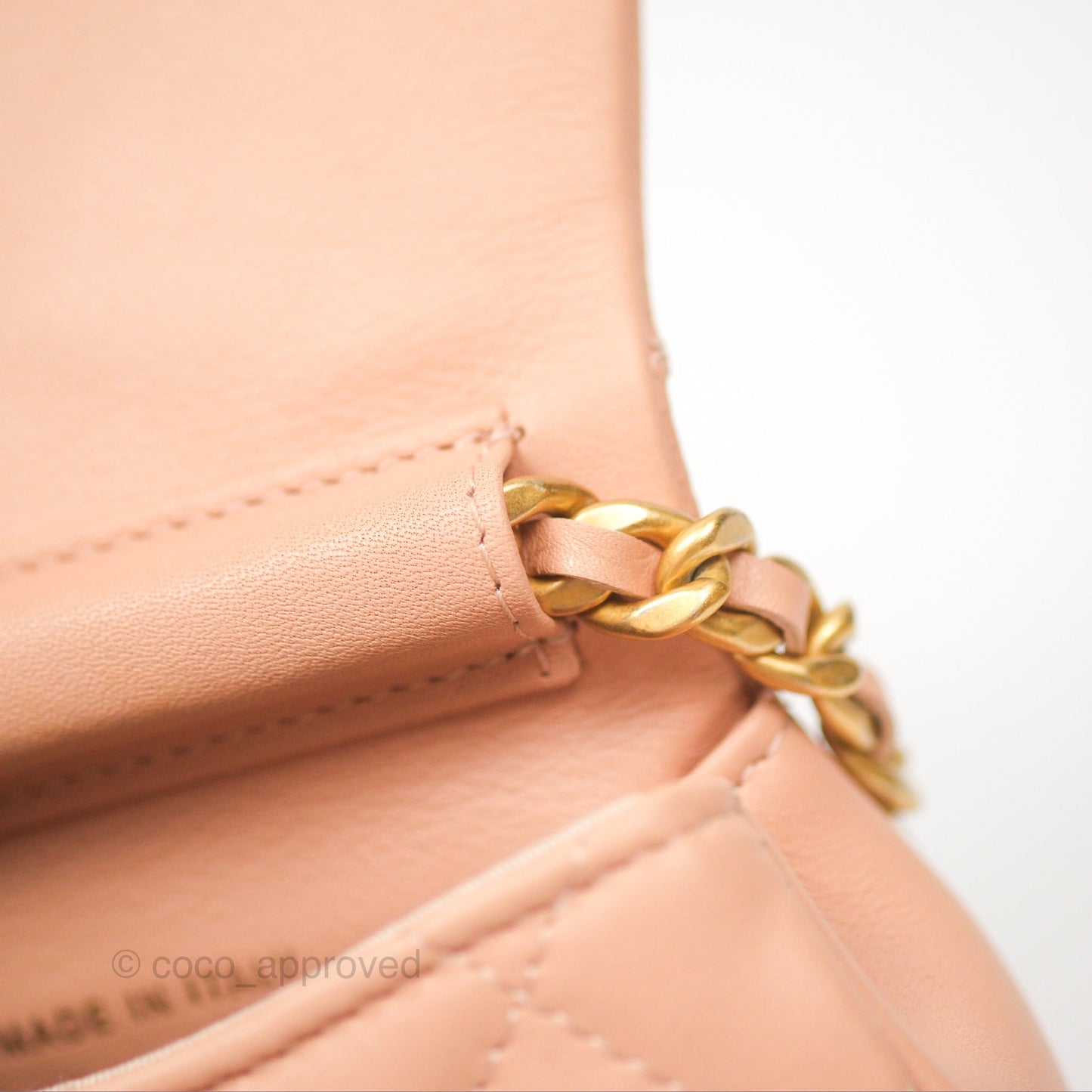 Chanel Mini Clutch with Chain Beige Calfskin Aged Gold Hardware