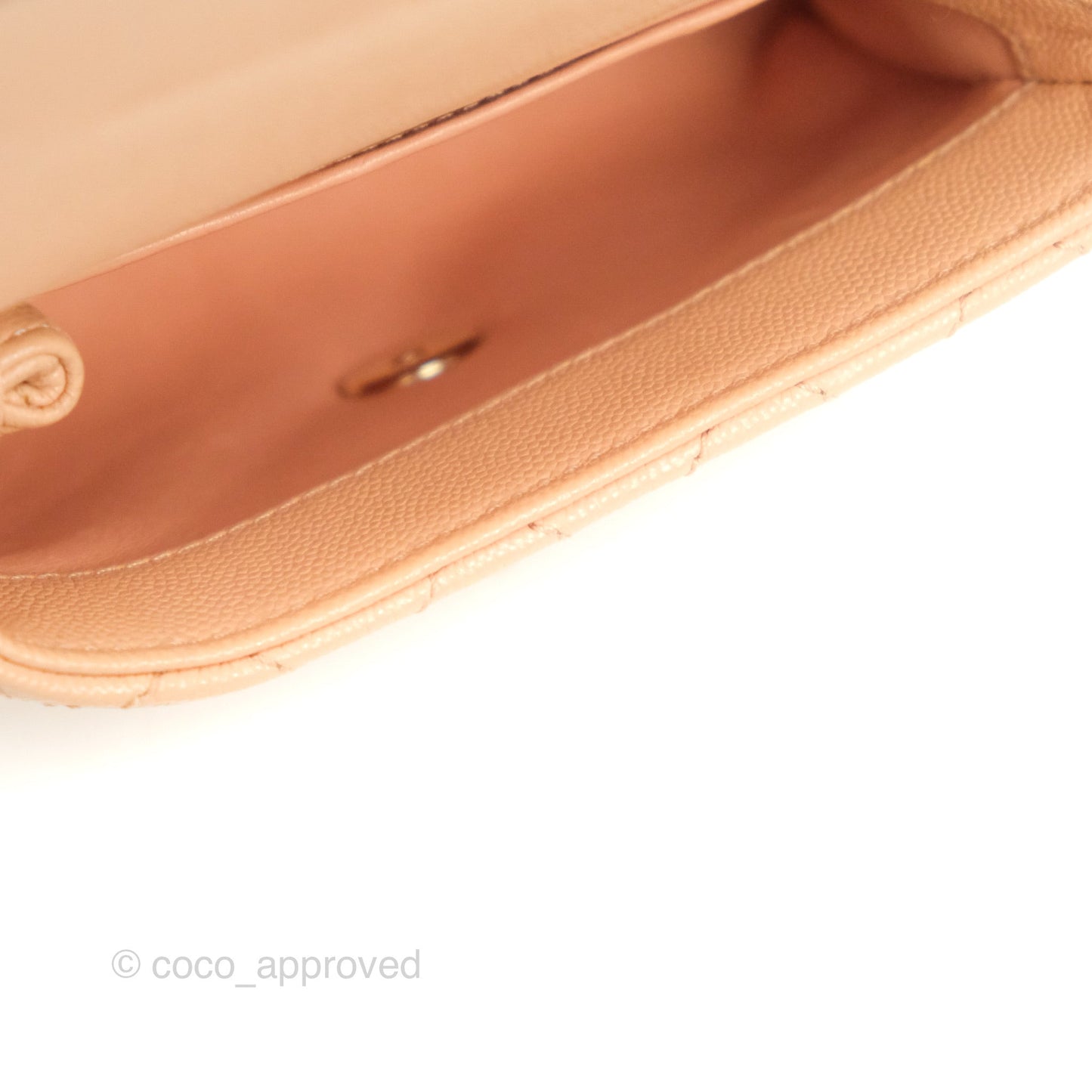 Chanel Mini Coco Handle Quilted Beige Pink Caviar Gold Hardware
