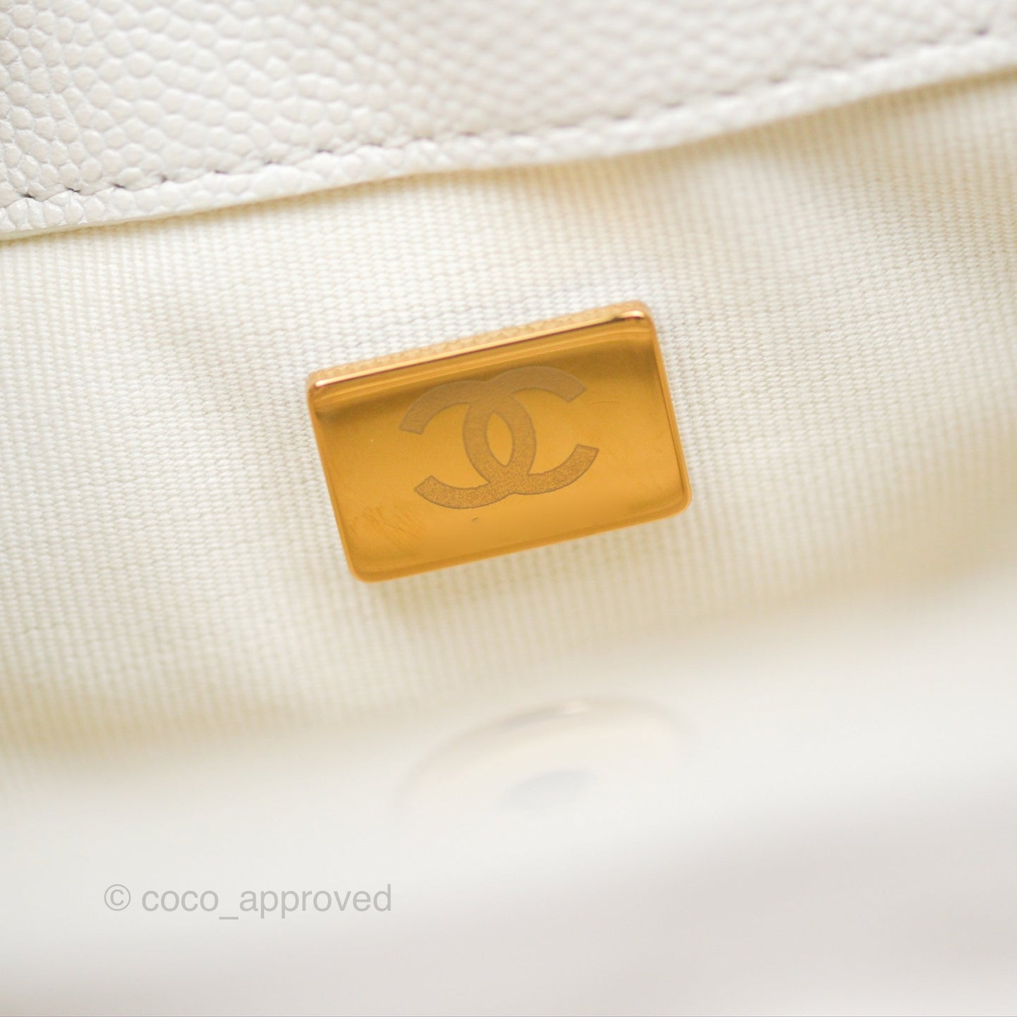 Chanel Mini Urban Spirit Backpack White Caviar Gold Hardware 23S