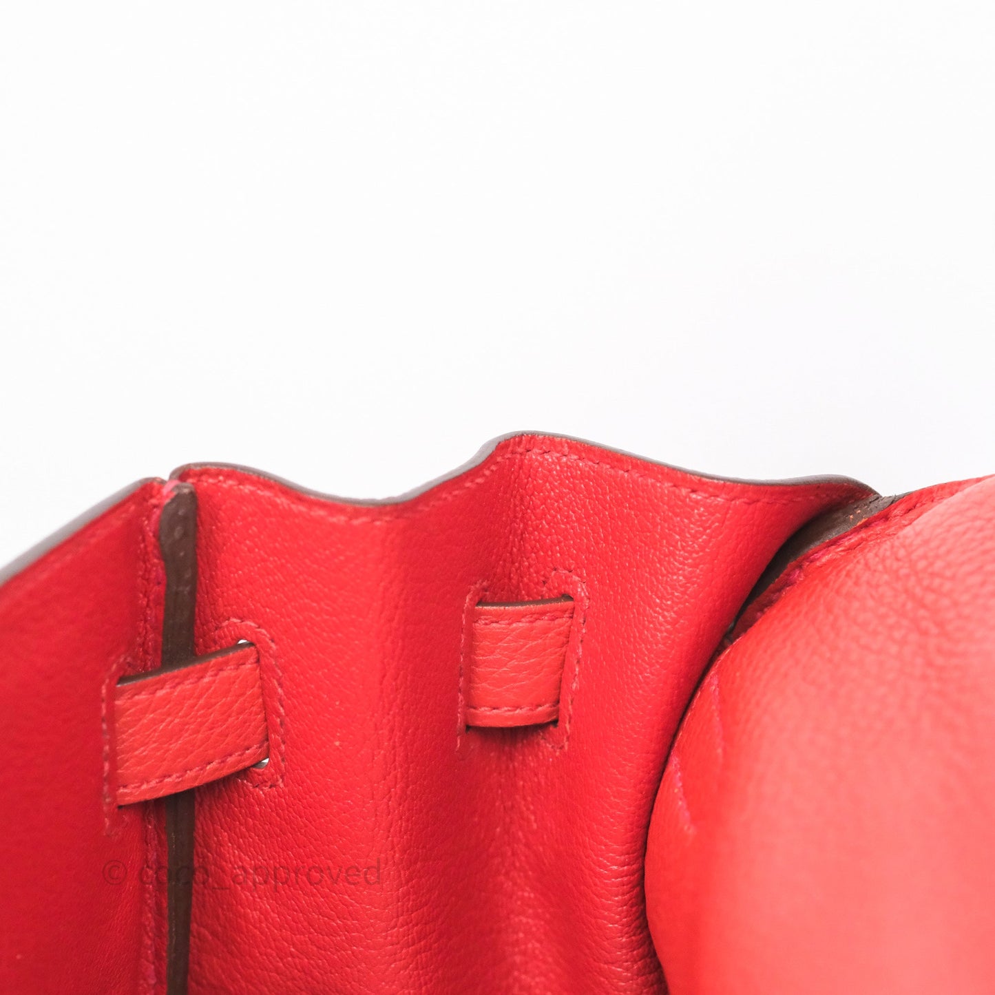Hermès Kelly 35 Retourne Red Togo Palladium Hardware