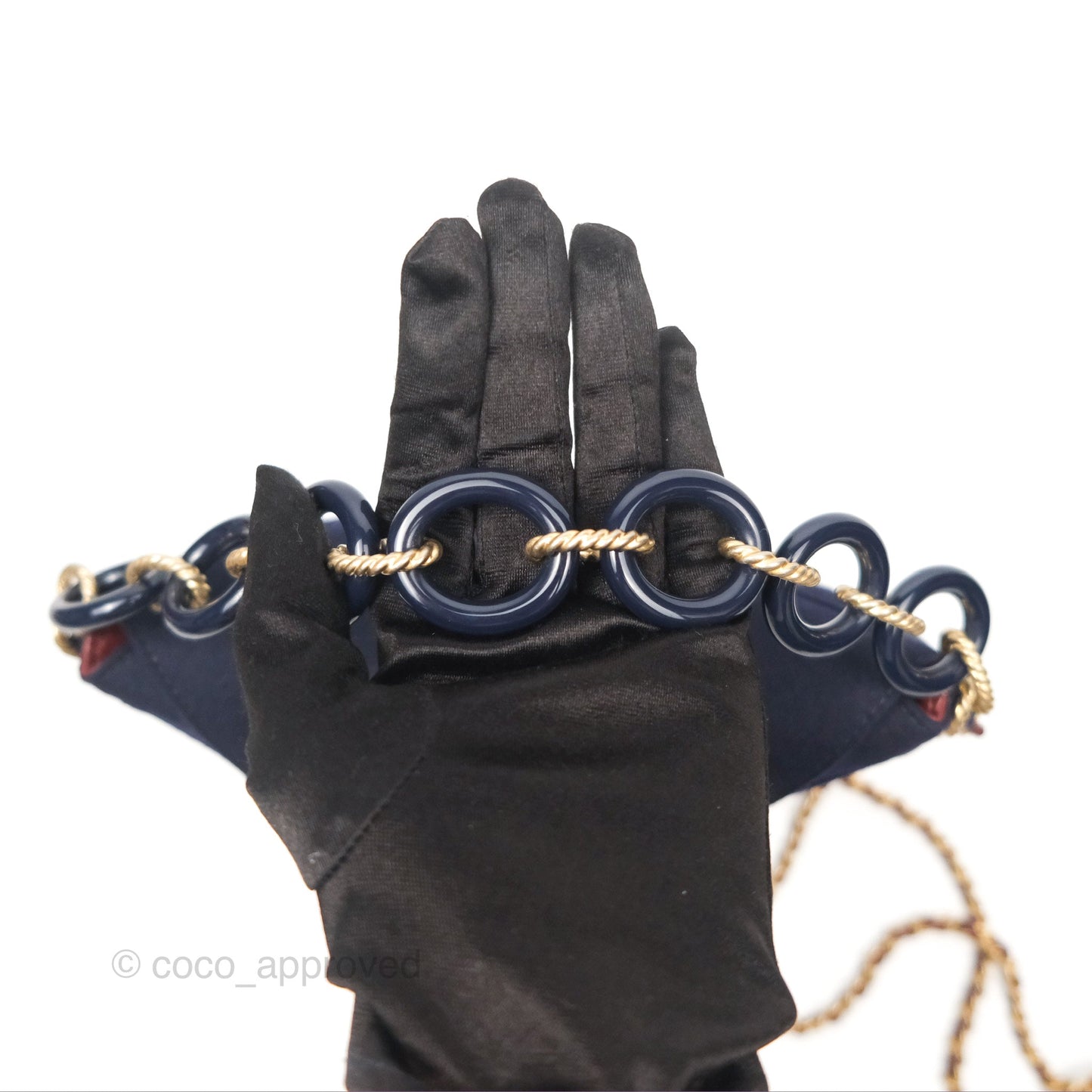 Chanel Paris Hamburg Charms Bucket Bag Navy Wool Lambskin