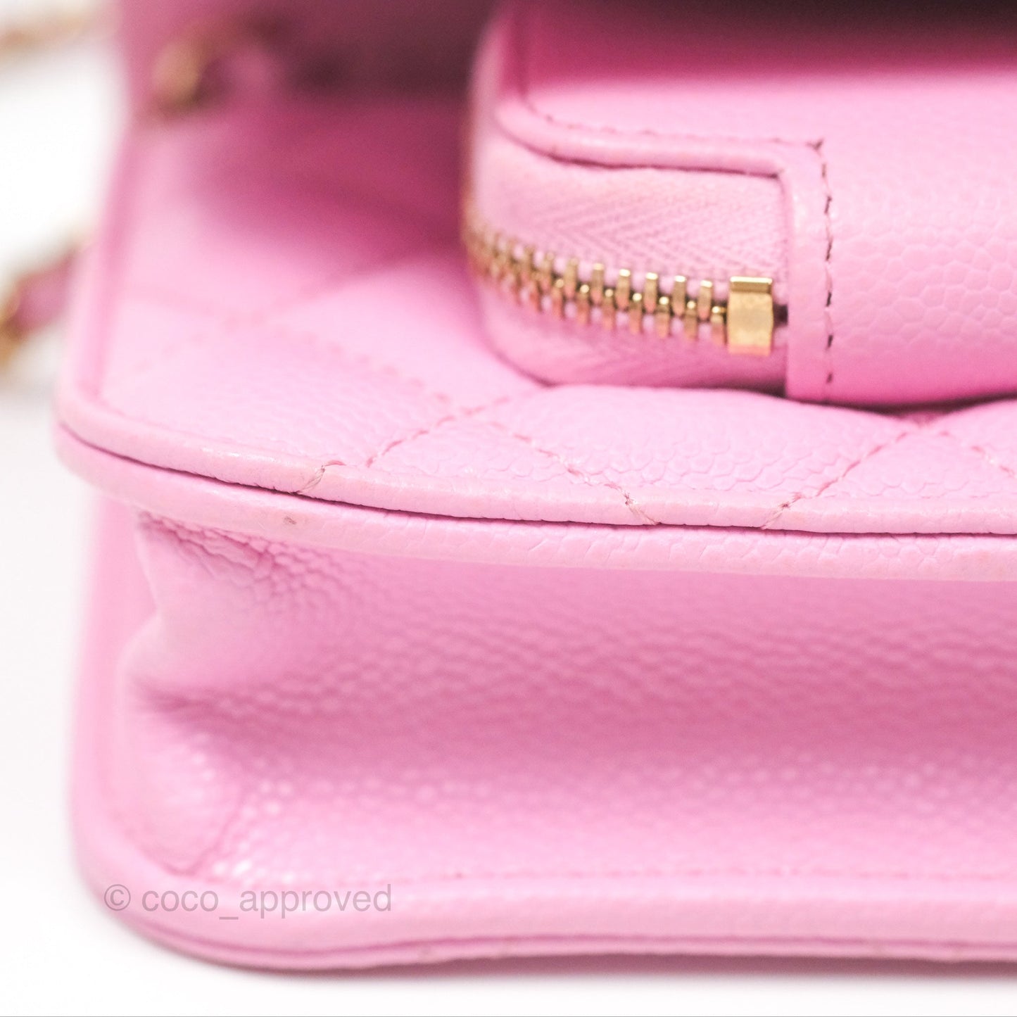 Chanel Business Affinity Clutch With Chain Pink Caviar Gold Hardware