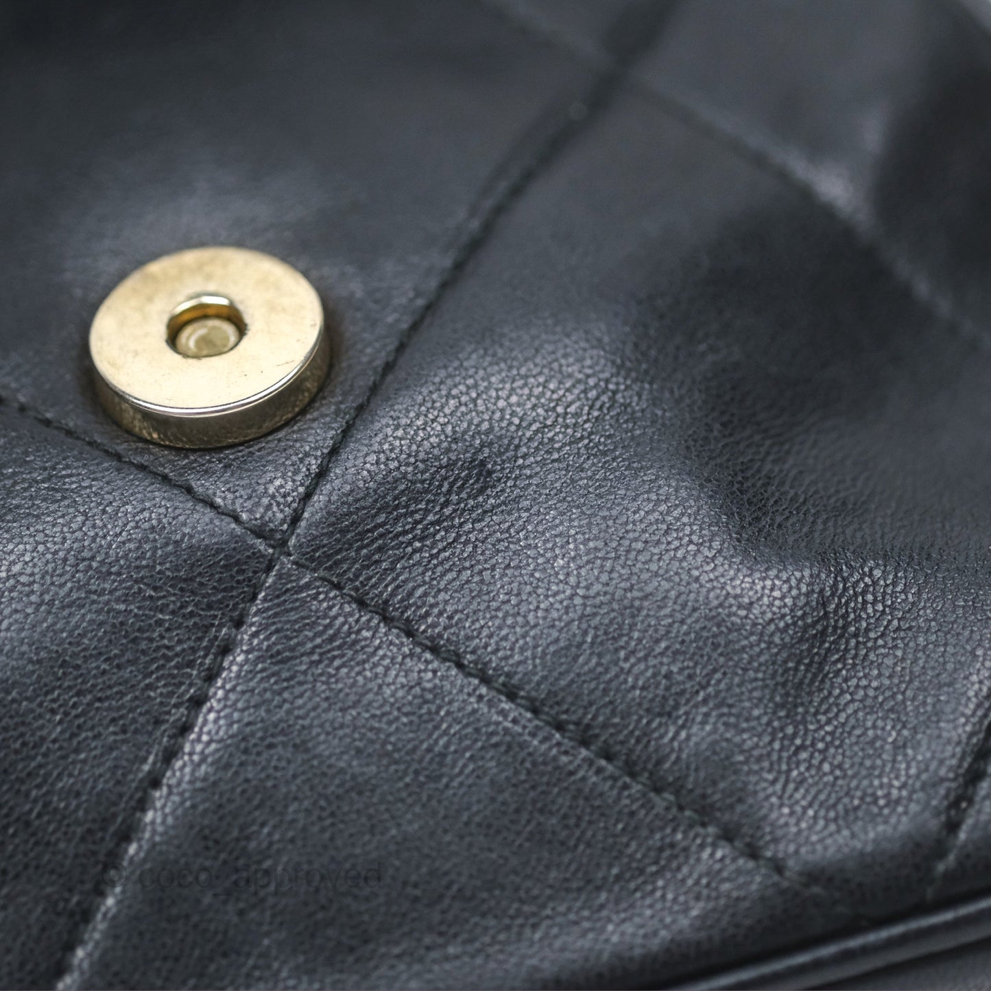 Chanel Vintage Mini Clutch with Chain Black Lambskin Gold Hardware