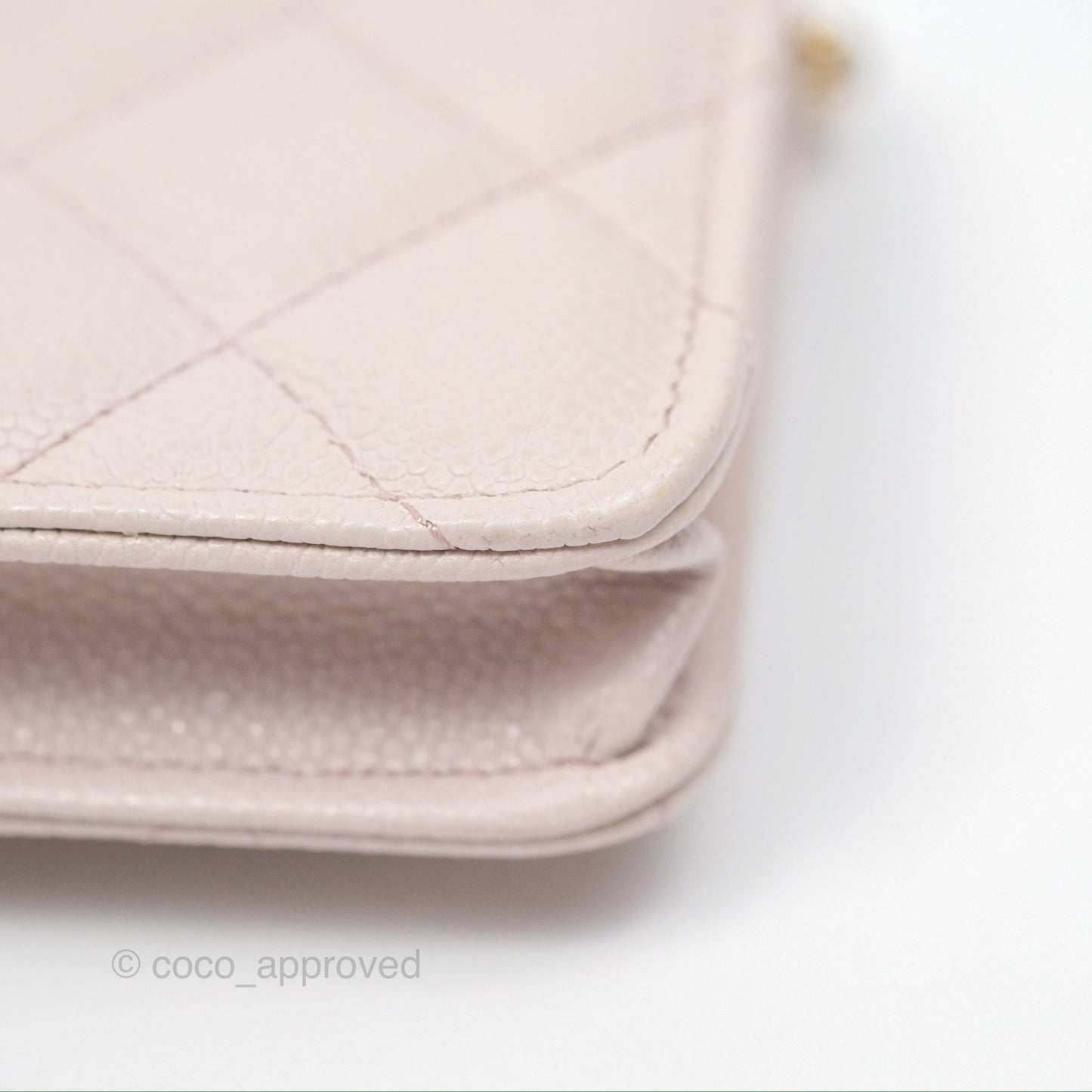 Chanel Miss Coco Clutch With Chain Quilted Lilac Pink Caviar Gold Hardware