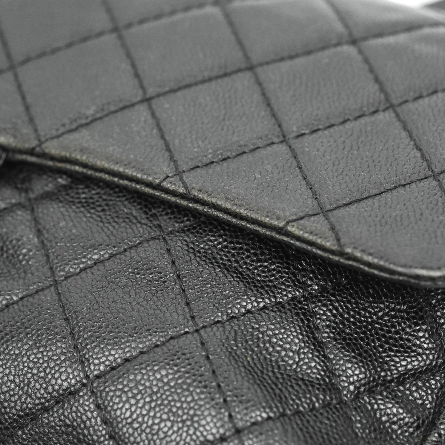 Chanel Jumbo Easy Flap Bag Black Caviar Ruthenium Hardware