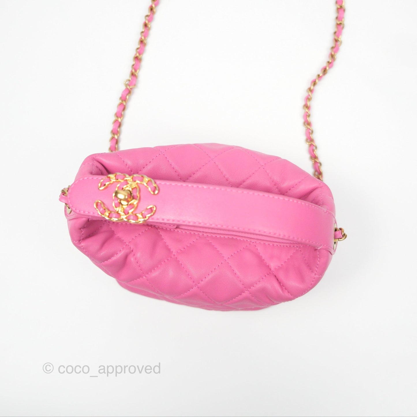 Chanel Quilted Small Perfect Meeting Hobo Pink Lambskin Aged Gold Hardware