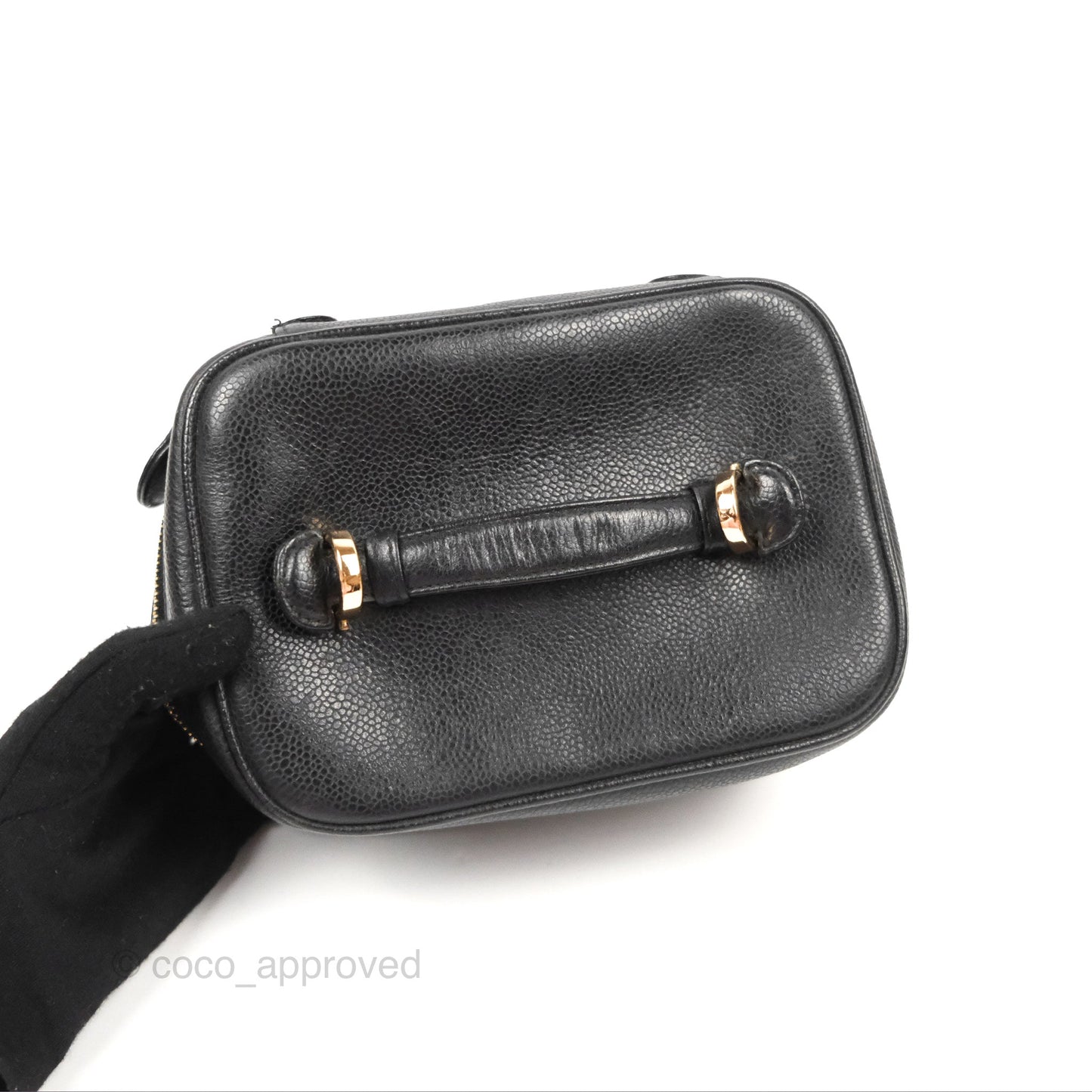 Chanel Vintage Vanity Case Black Caviar Gold Hardware