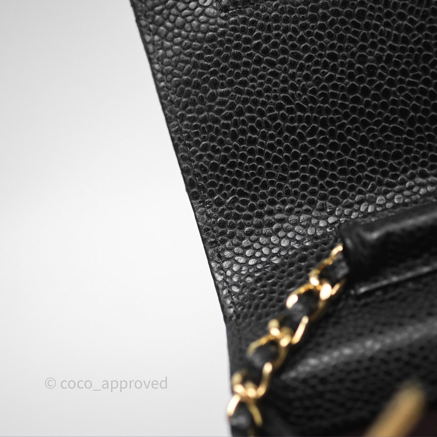 Chanel Classic Wallet On Chain WOC Quilted Black Caviar Gold Hardware