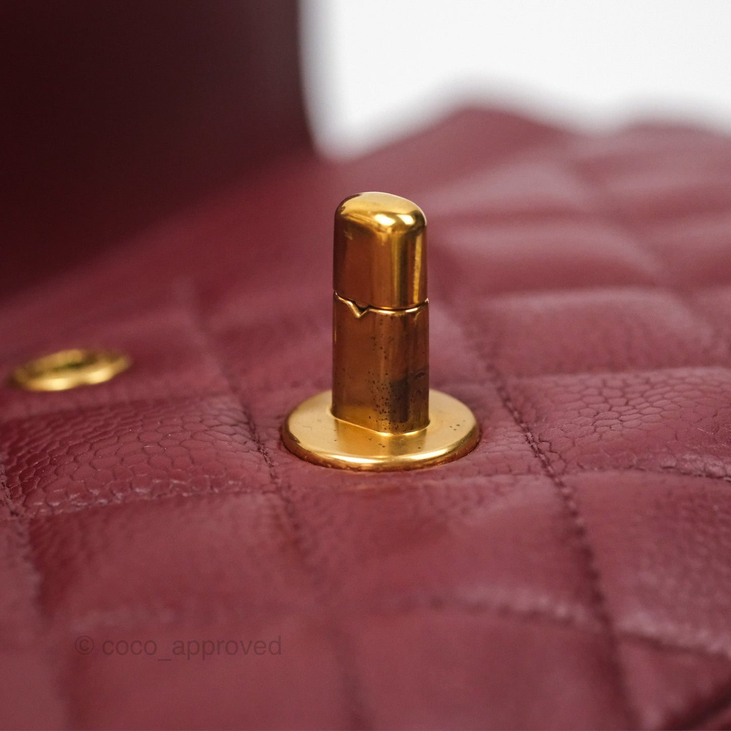 Chanel Vintage Classic Small S/M Flap Burgundy Caviar 24K Gold Hardware
