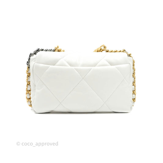 Chanel 19 Small White Mixed Hardware