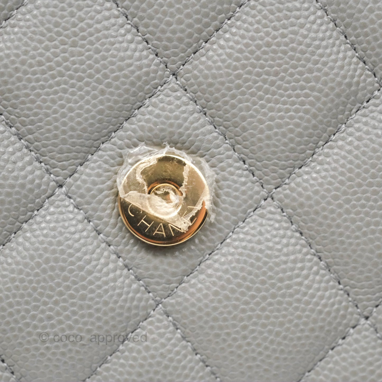 Chanel Classic Quilted Wallet On Chain WOC Grey Caviar Gold Hardware