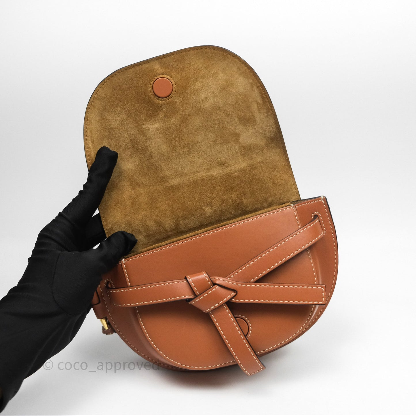 Loewe Mini Gate Belt Bag in Soft Calfskin Brown