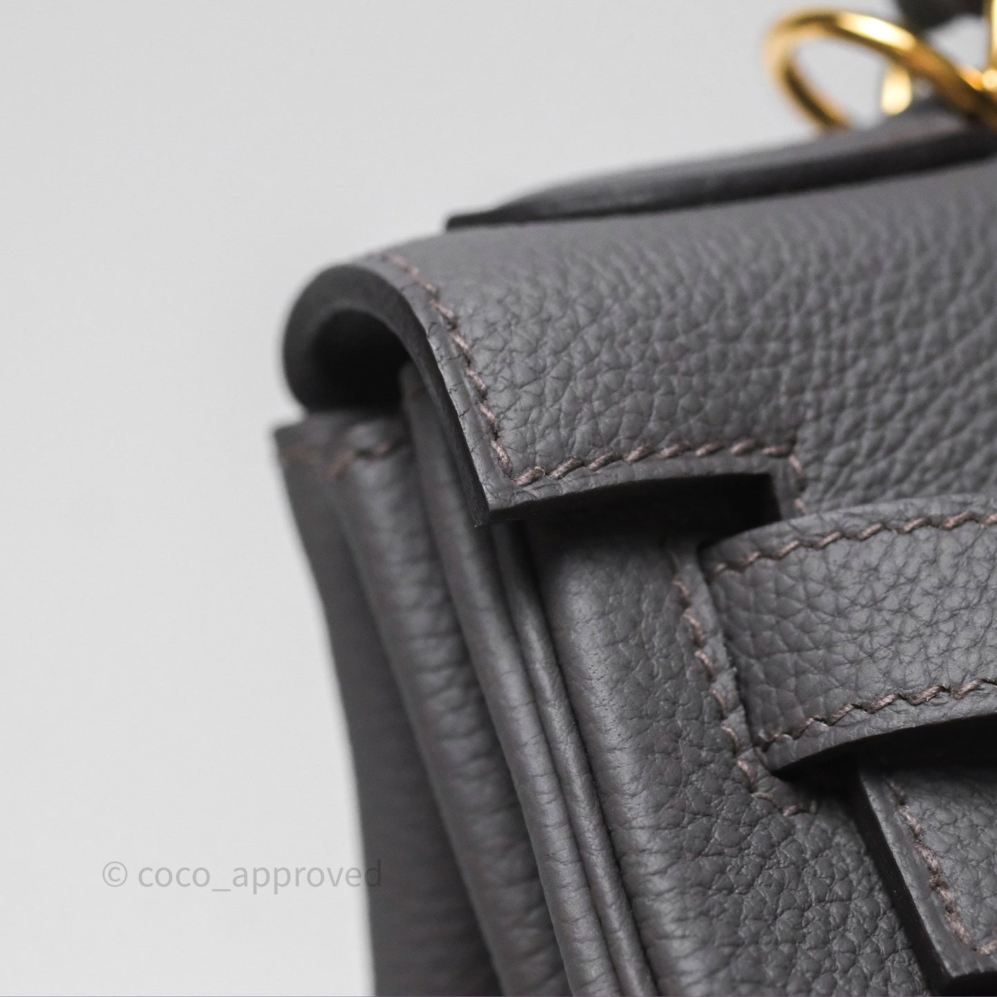 Hermès Kelly II 28 Retourne Etain 8F Togo Gold Hardware