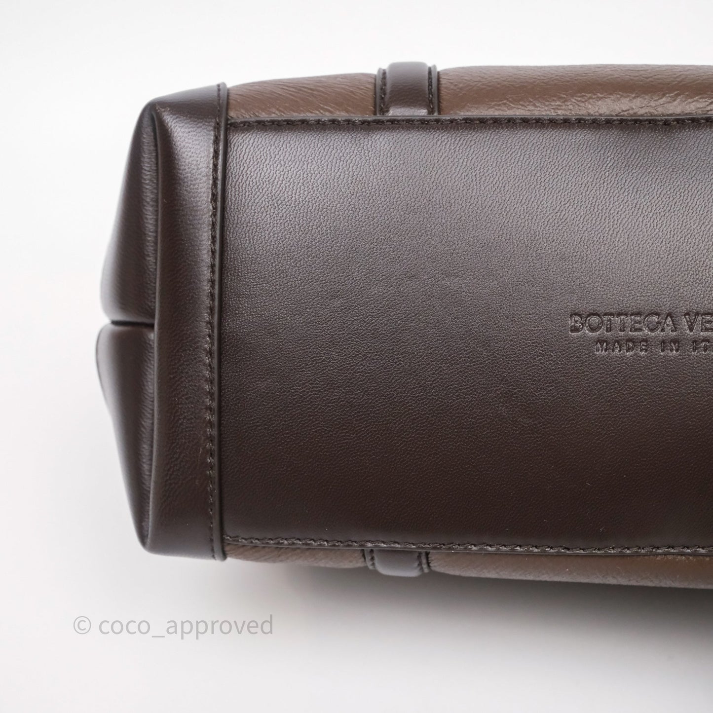 Bottega Veneta Shearling Aviator Small Andiamo Bag Brown