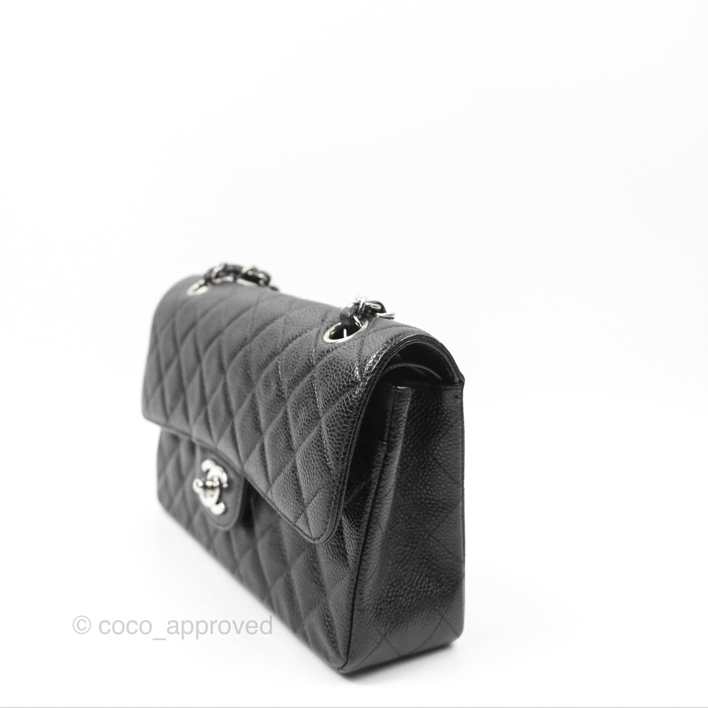 Chanel Small Classic Flap Quilted Black Caviar Silver Hardware