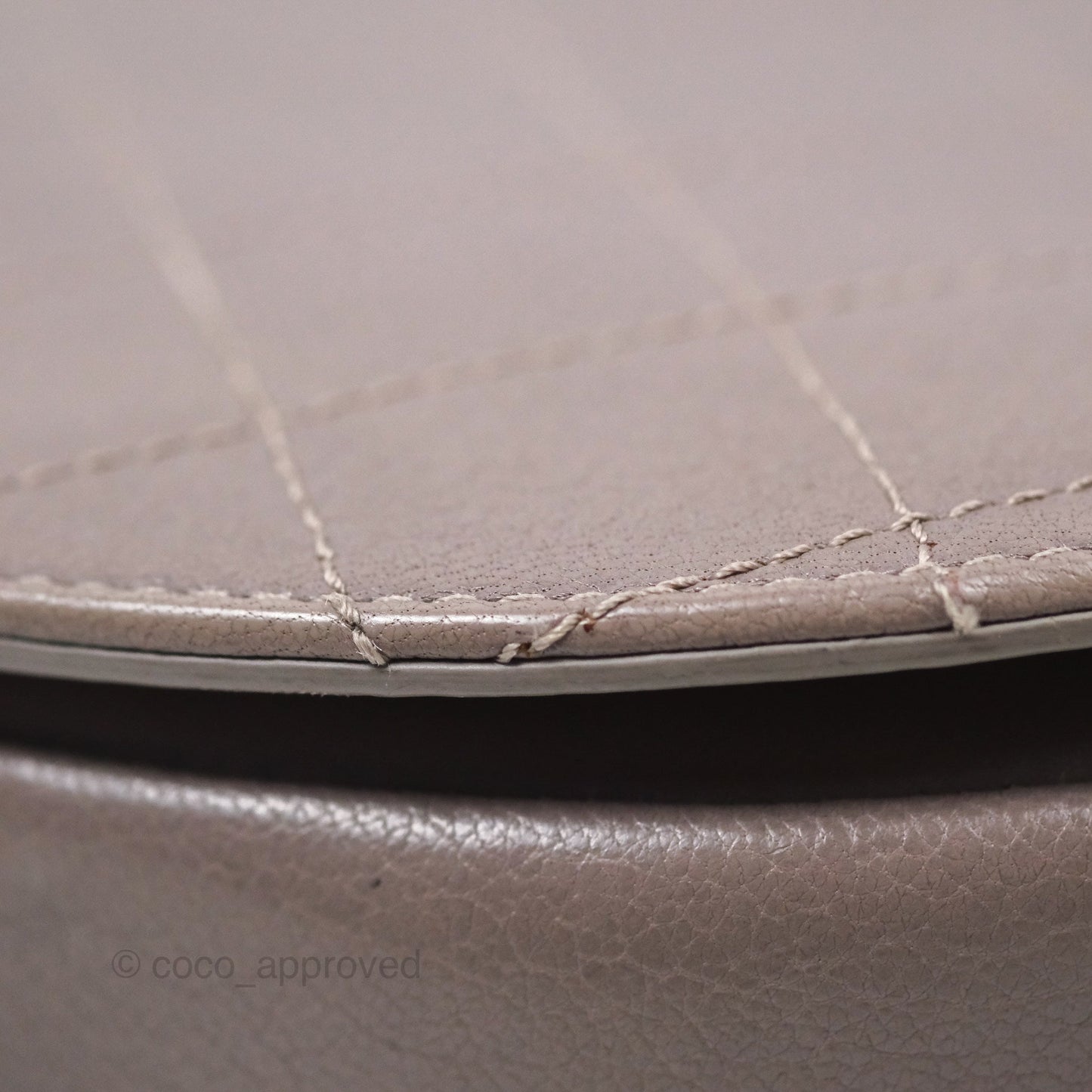 Chanel Coco Curve Flap Burnished Lilac Grey Calfskin Goatskin Antique Gold Hardware