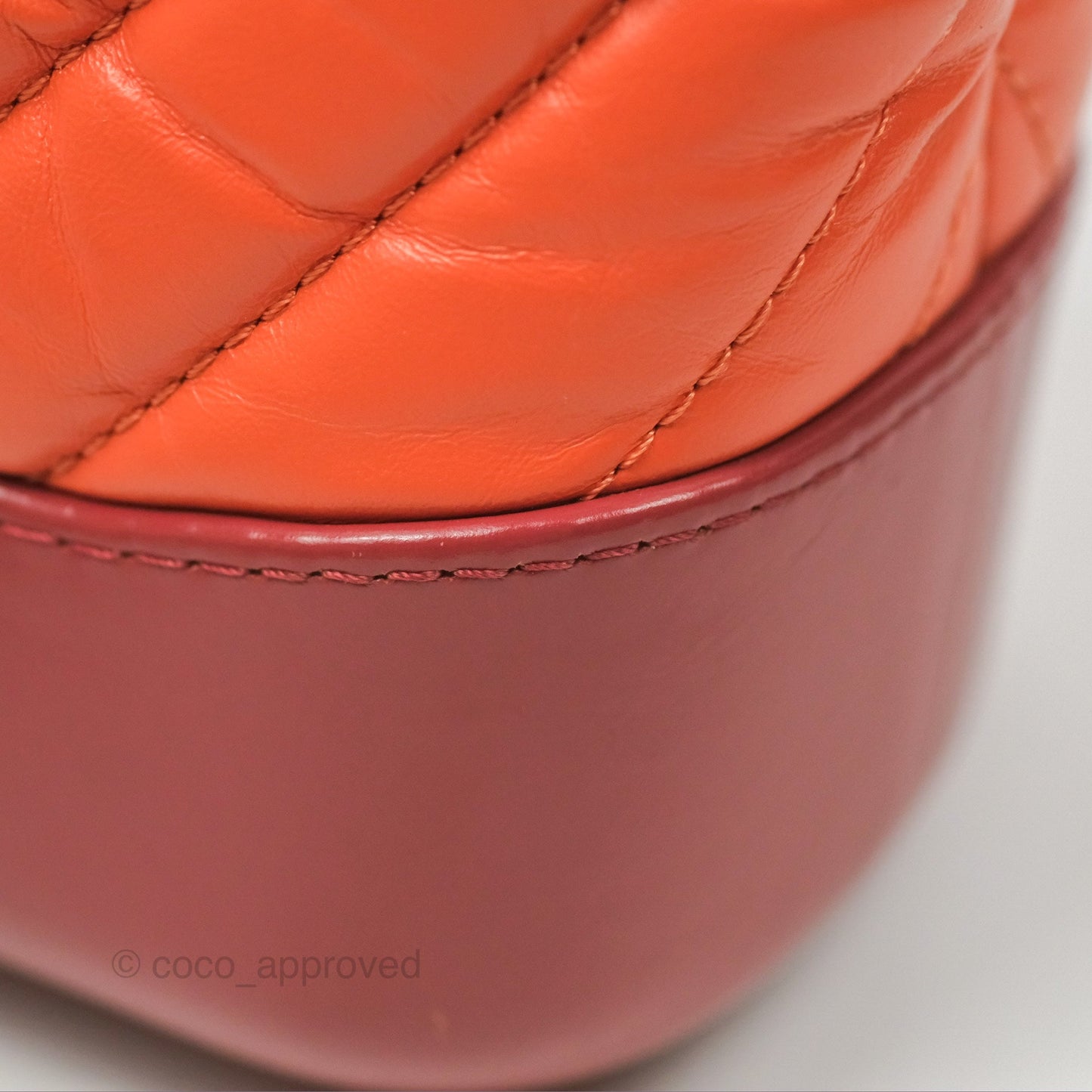 Chanel Small Gabrielle Hobo Chevron Orange Red Aged Calfskin