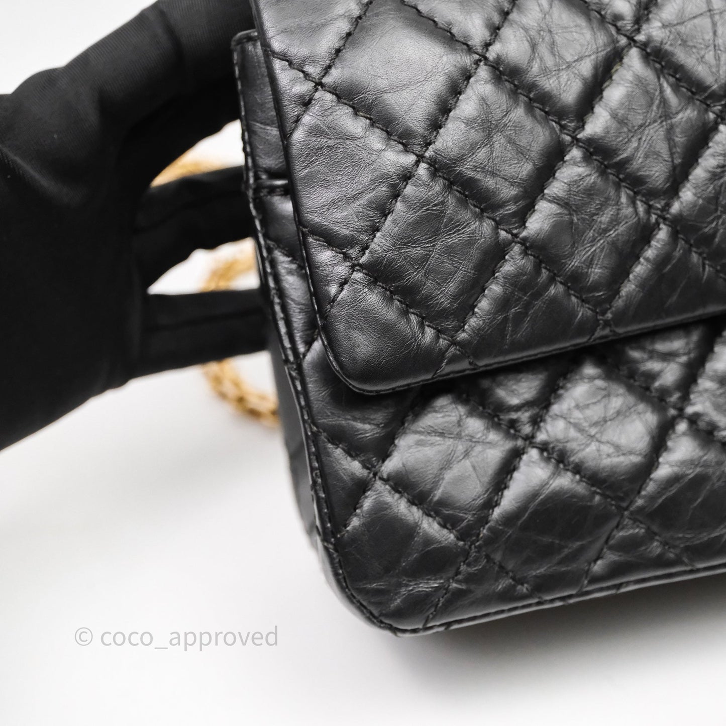 Chanel Reissue 225 Flap Black Aged Calfskin Gold Hardware