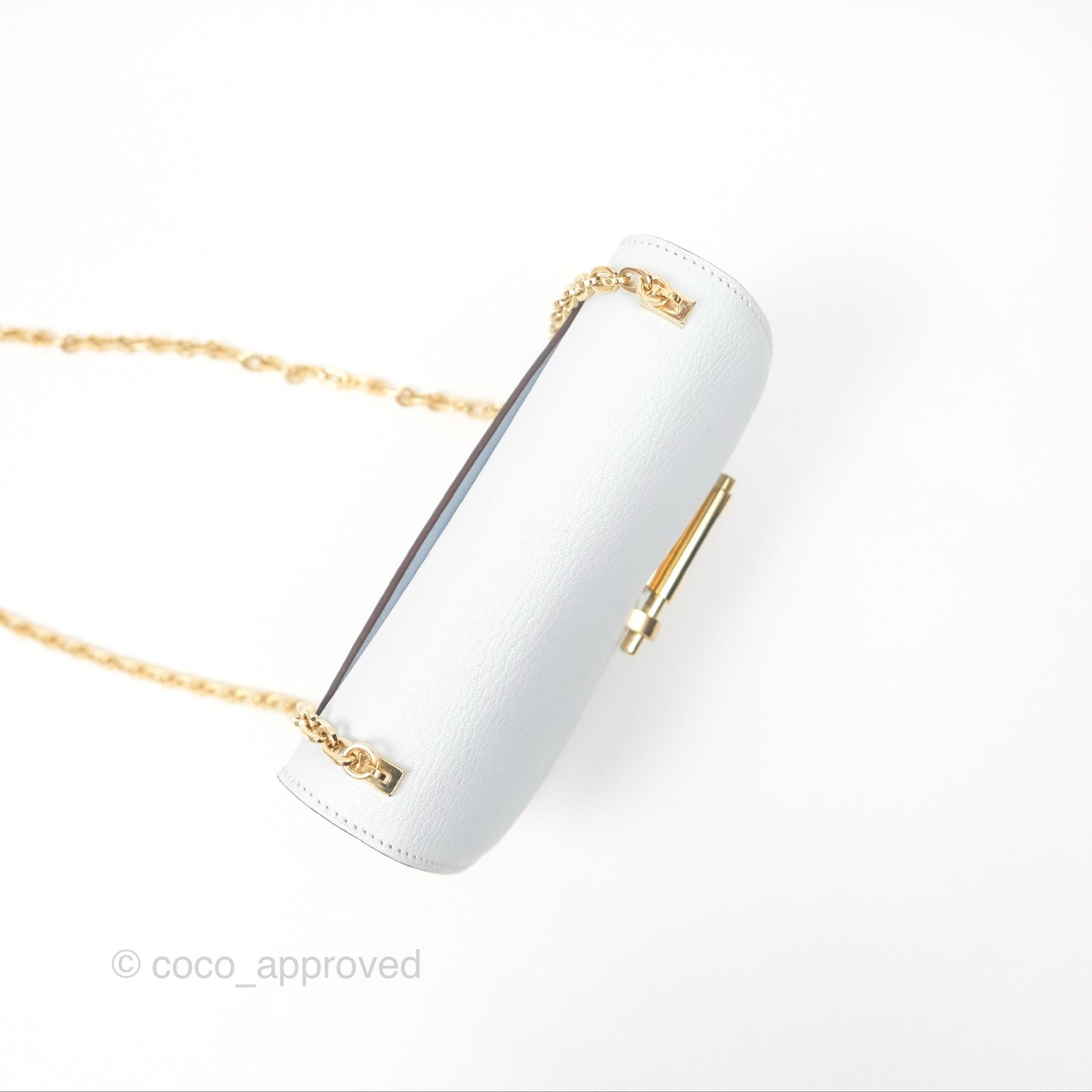 Hermes Mini Verrou Bleu Brume Chèvre Mysore Gold Hardware