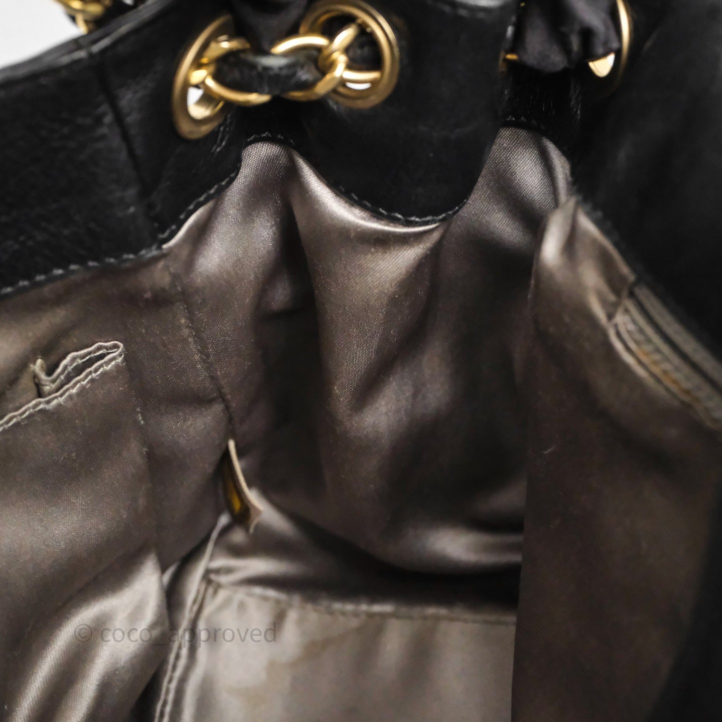 Chanel Mosaic Studs Accordion Flap Bag Black Calfskin Aged Gold Hardware