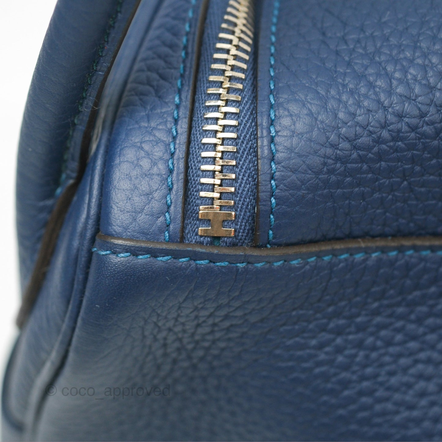 Hermès Lindy 30 Blue Saphir/ Blue Izmir Clemence Palladium Hardware