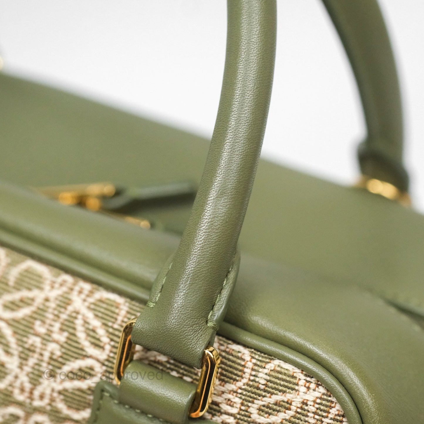 Loewe Amazona 19 Square Green/ Avocado Green in Anagram Jacquard and Calfskin