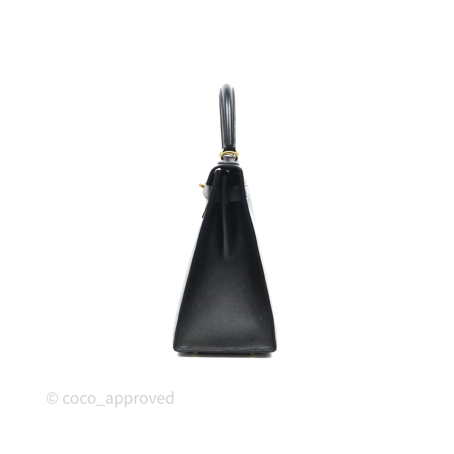 Hermès Kelly 28 Sellier Black Noir 89 Epsom Gold Hardware