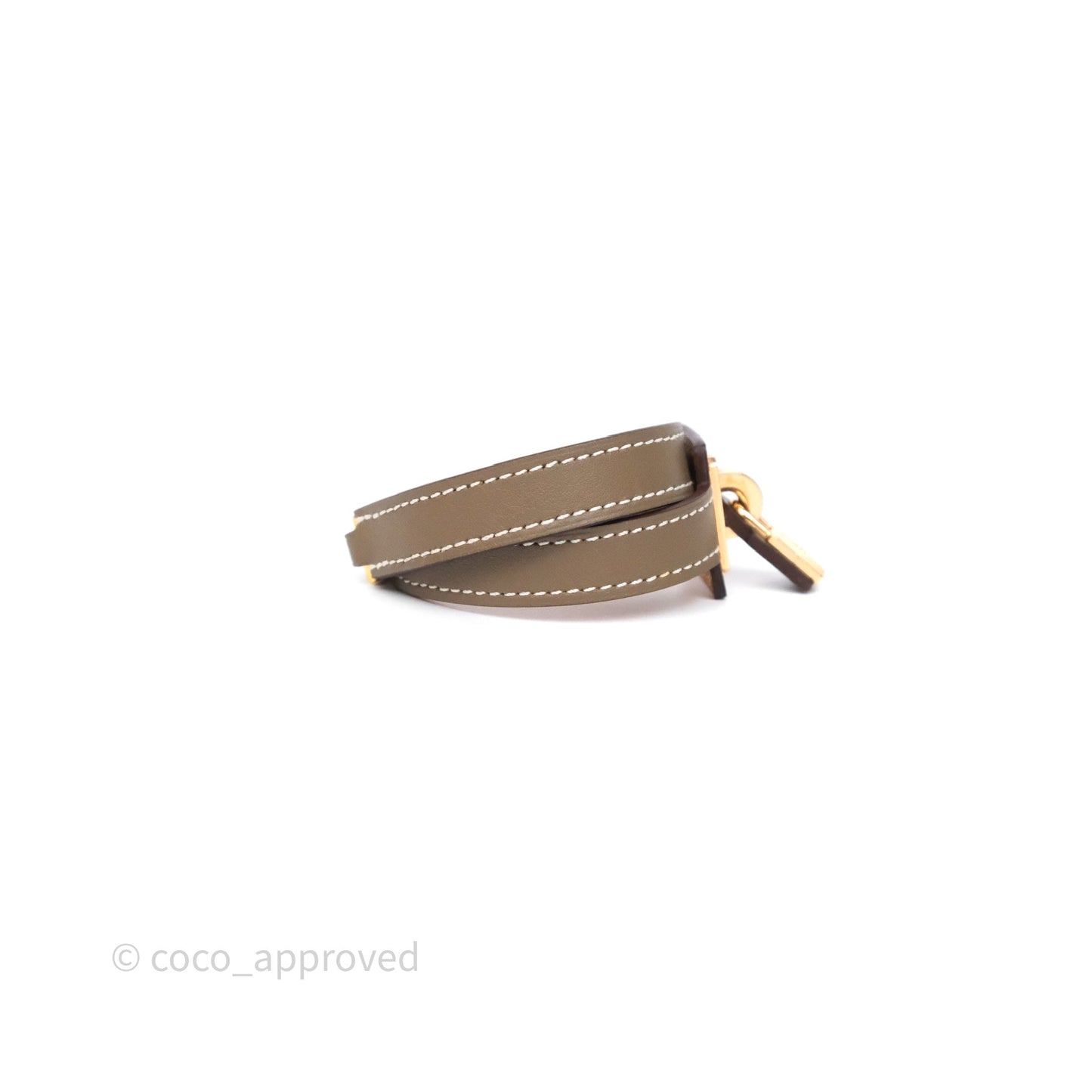 Hermès O'Kelly Double Tour Bracelet Etoupe 18 Swift Rose Gold Hardware