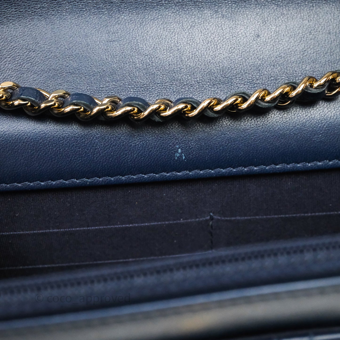Chanel Trendy CC WOC Wallet On Chain Navy Lambskin Gold Hardware