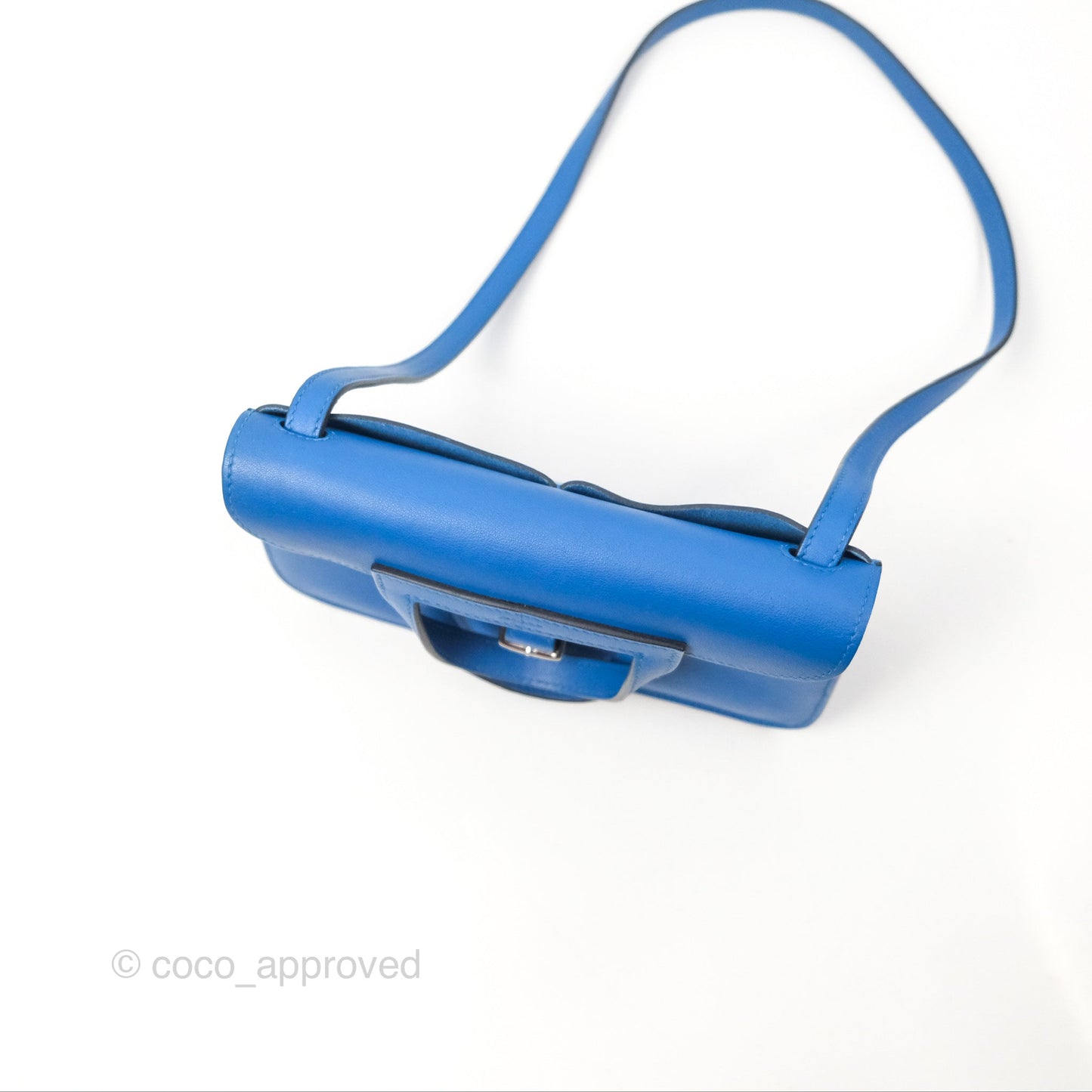 Hermès Halzan 22 Mini Bleu Zellige Swift Palladium Hardware