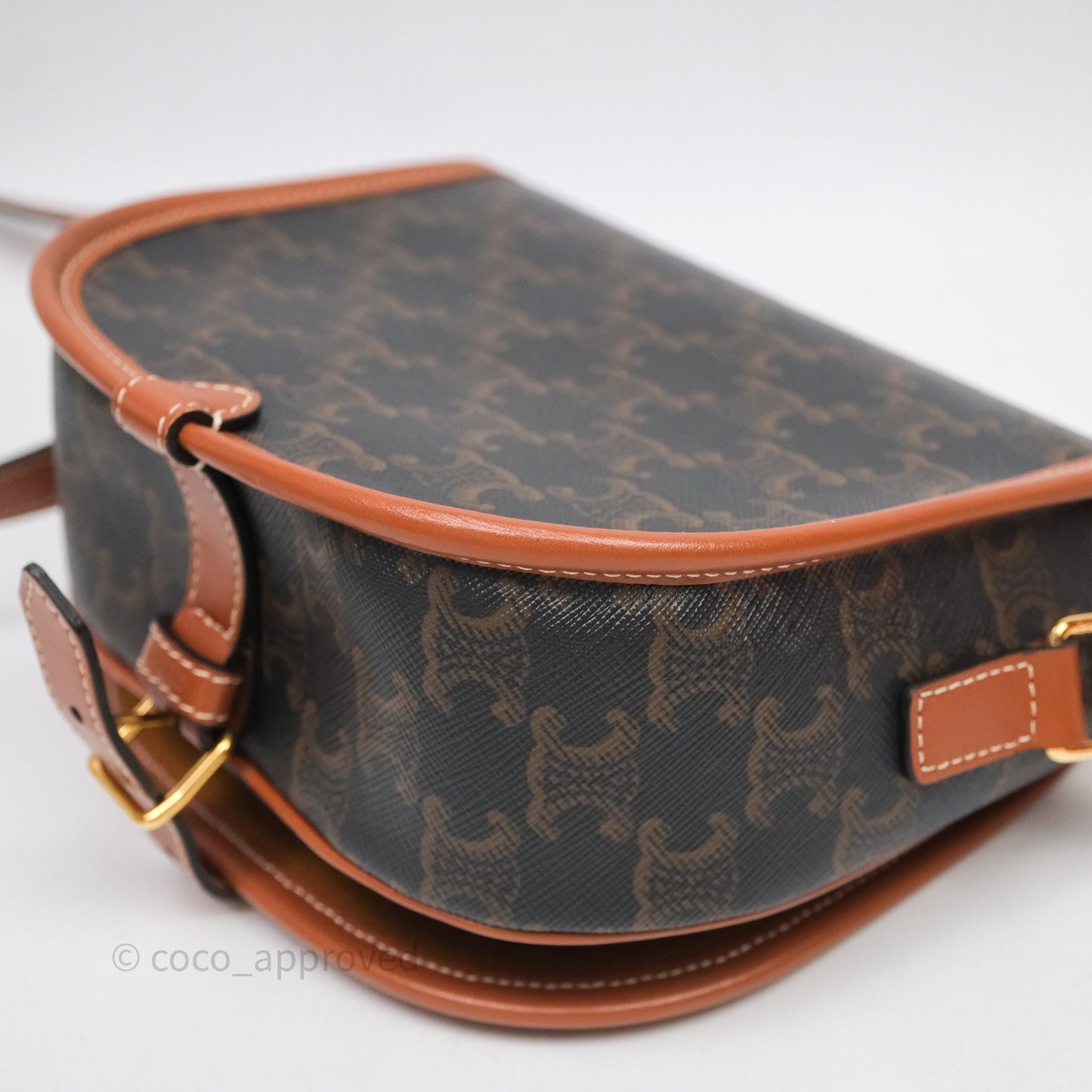 Celine Medium Folco Bag Triomphe Canvas Tan